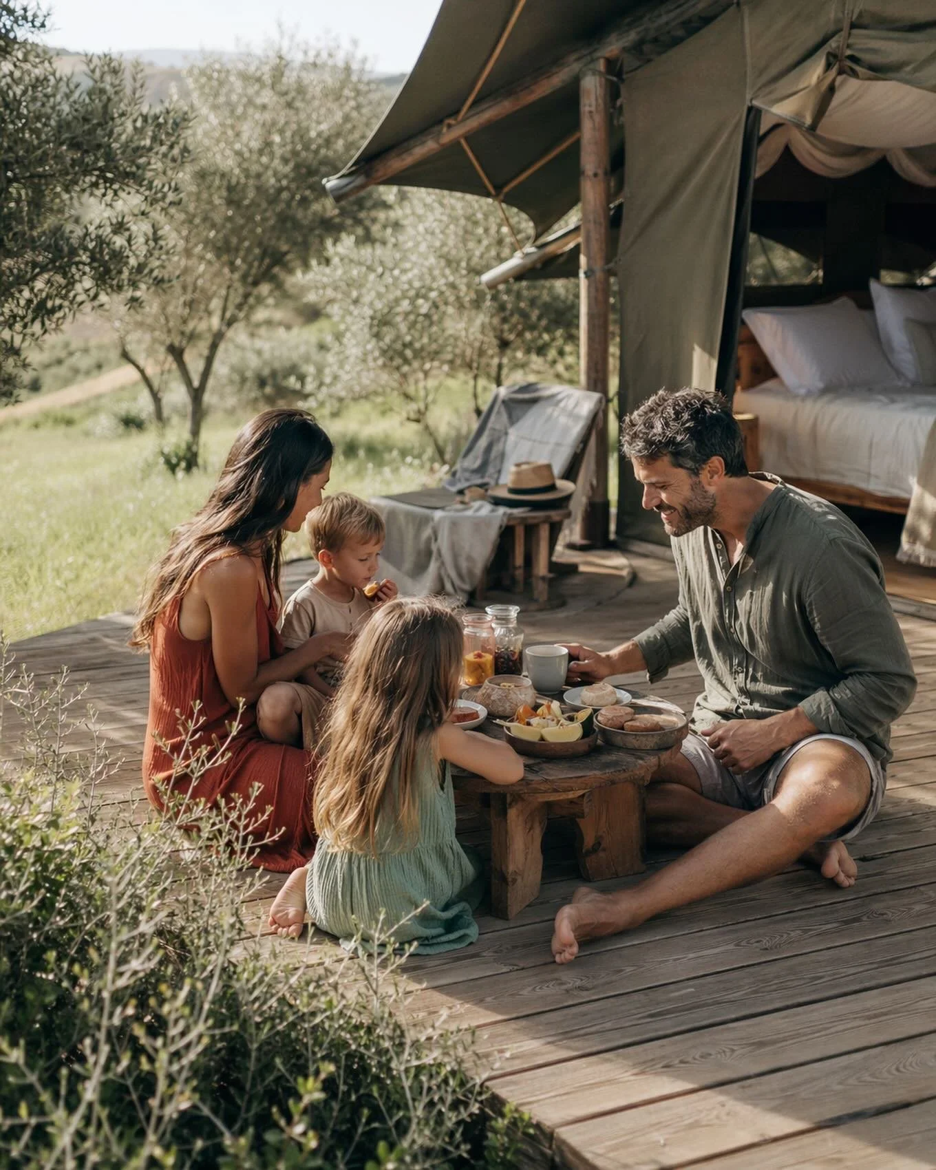 Slow mornings. Open skies. Time to just be. 🌿

A glamping family retreat in beautiful Portuguese nature &mdash; yoga, mindfulness and community for international families who value simplicity over spectacle.

Portugal &middot; Summer 2026

✨ What to