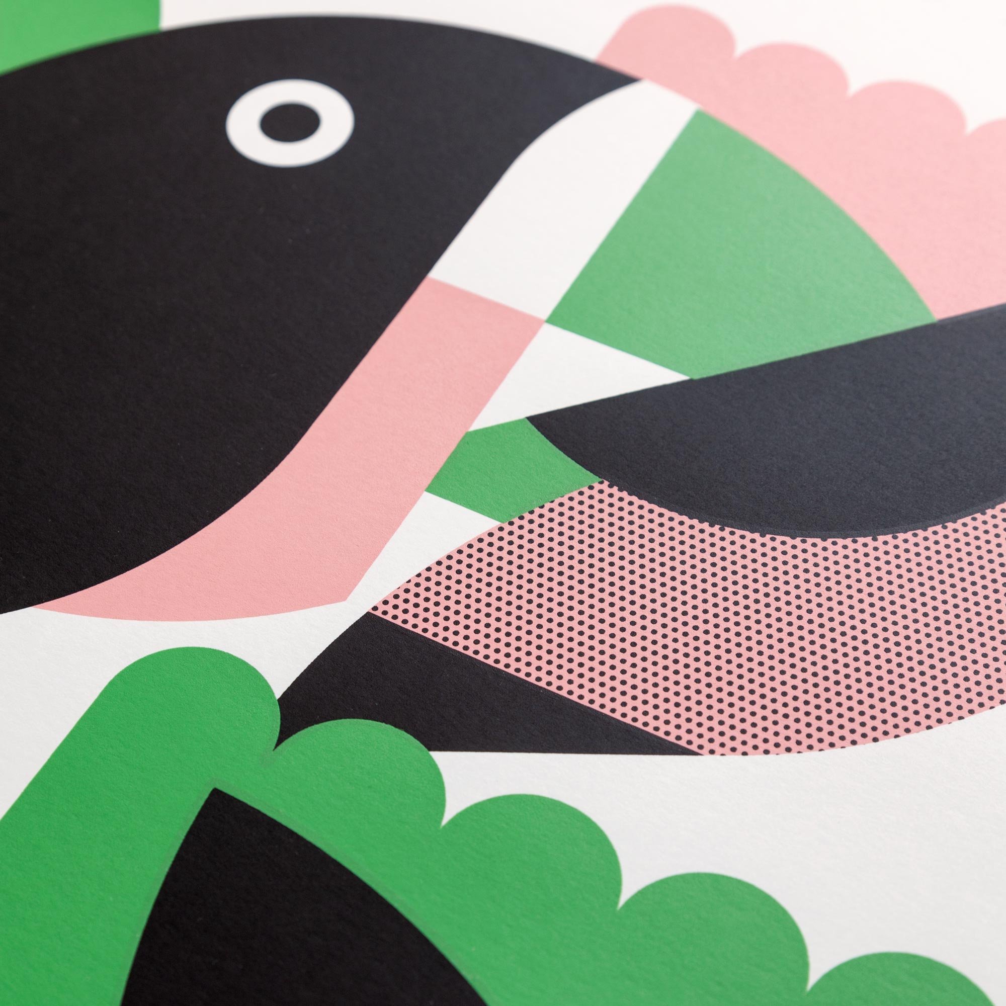 Limited edition screen-print of Two Blackbirds by artist Jim Fox