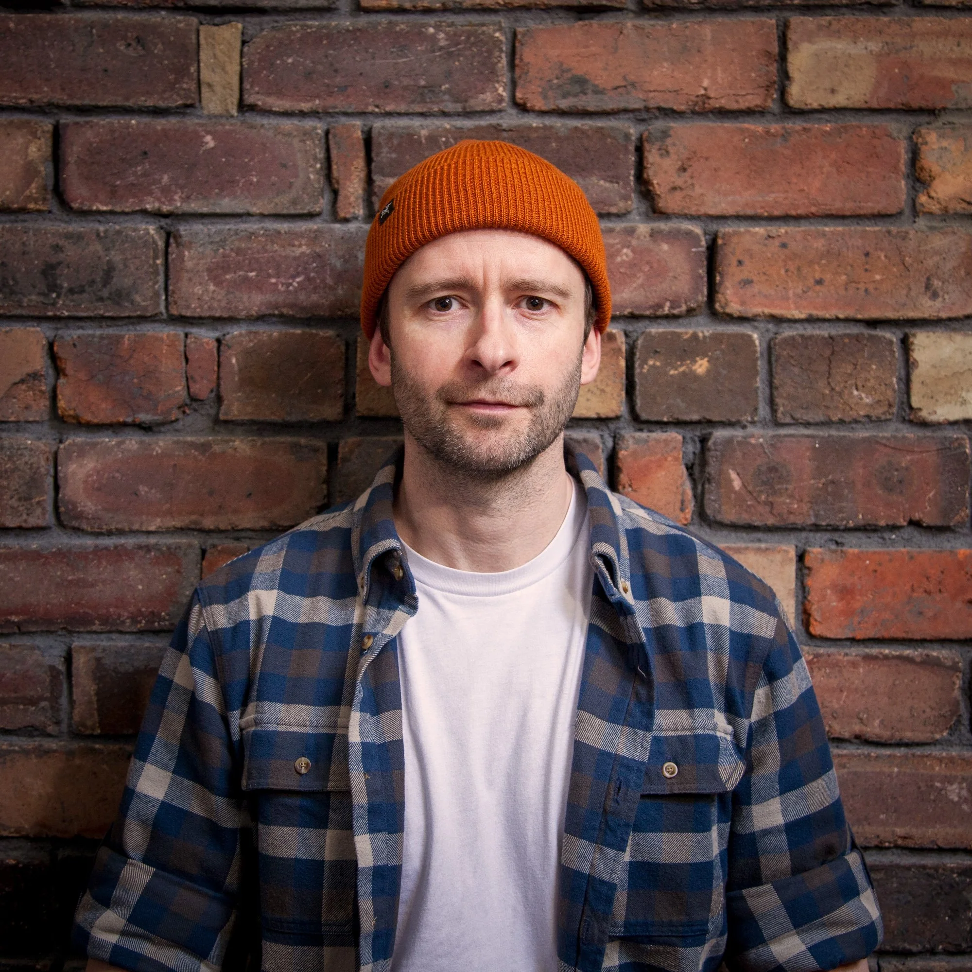 Facebook profile picture for artist Jim Fox, taken in his screen printing studio in Yorkshire
