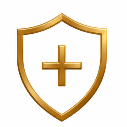 Medical shield representing federal health insurance and Medicare coverage