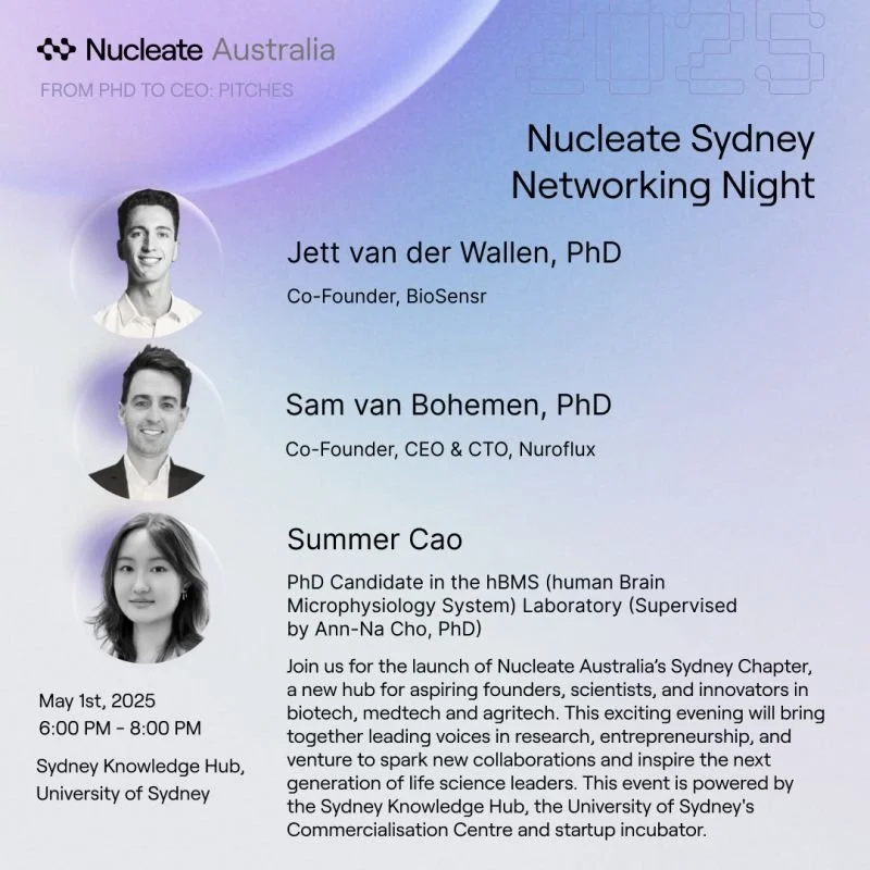Nucleate Australia's Sydney Chapter, special talk-Summer Cao