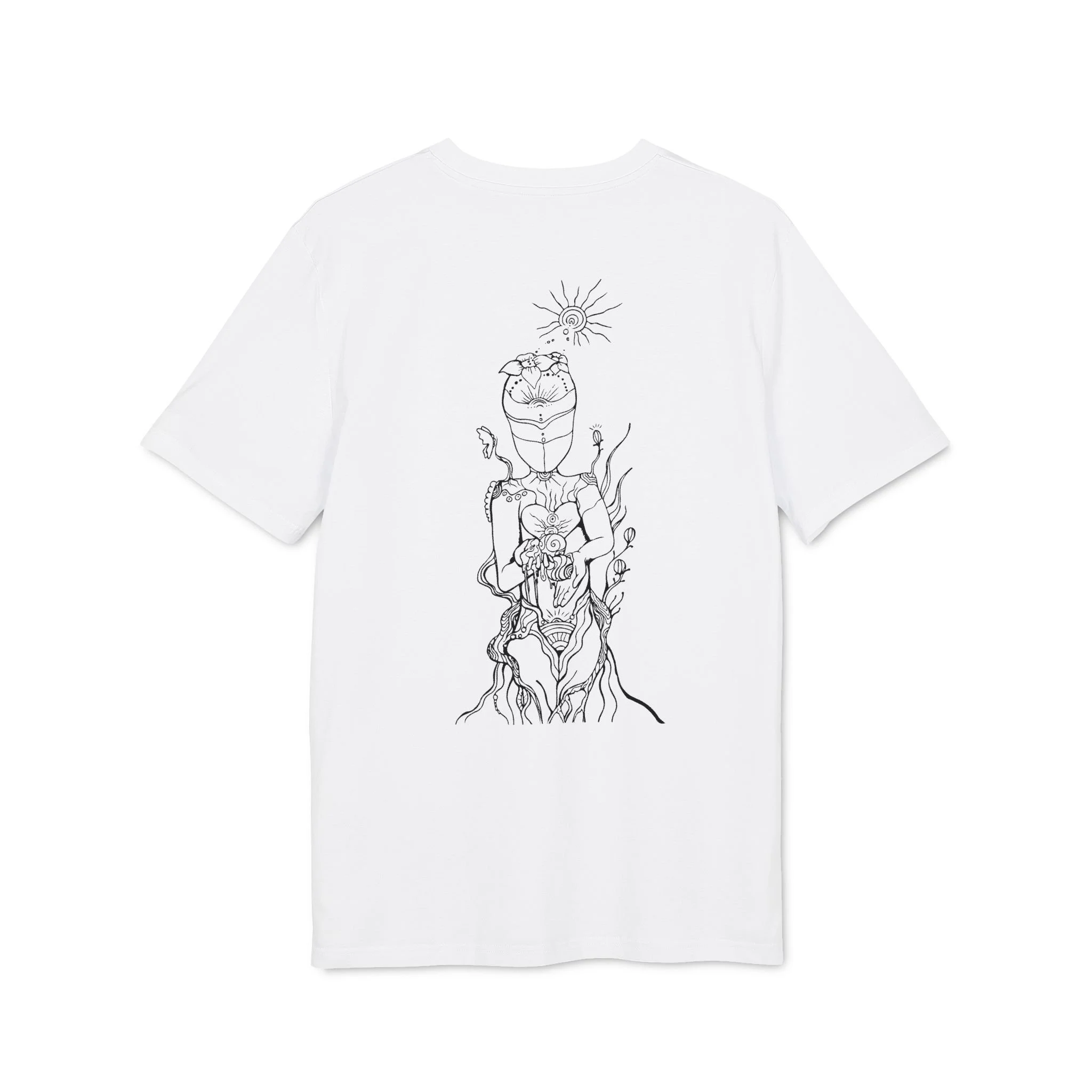 Original drawing Unisex T-shirt  Black and white drawing design, Organic Earthy Tree Shirt for earth lovers