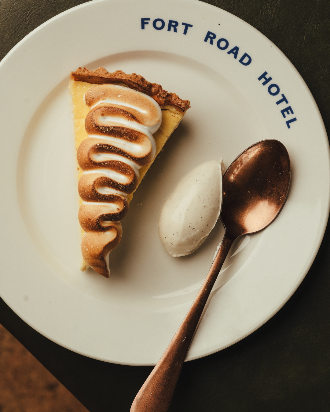 close up of lemon meringue tart