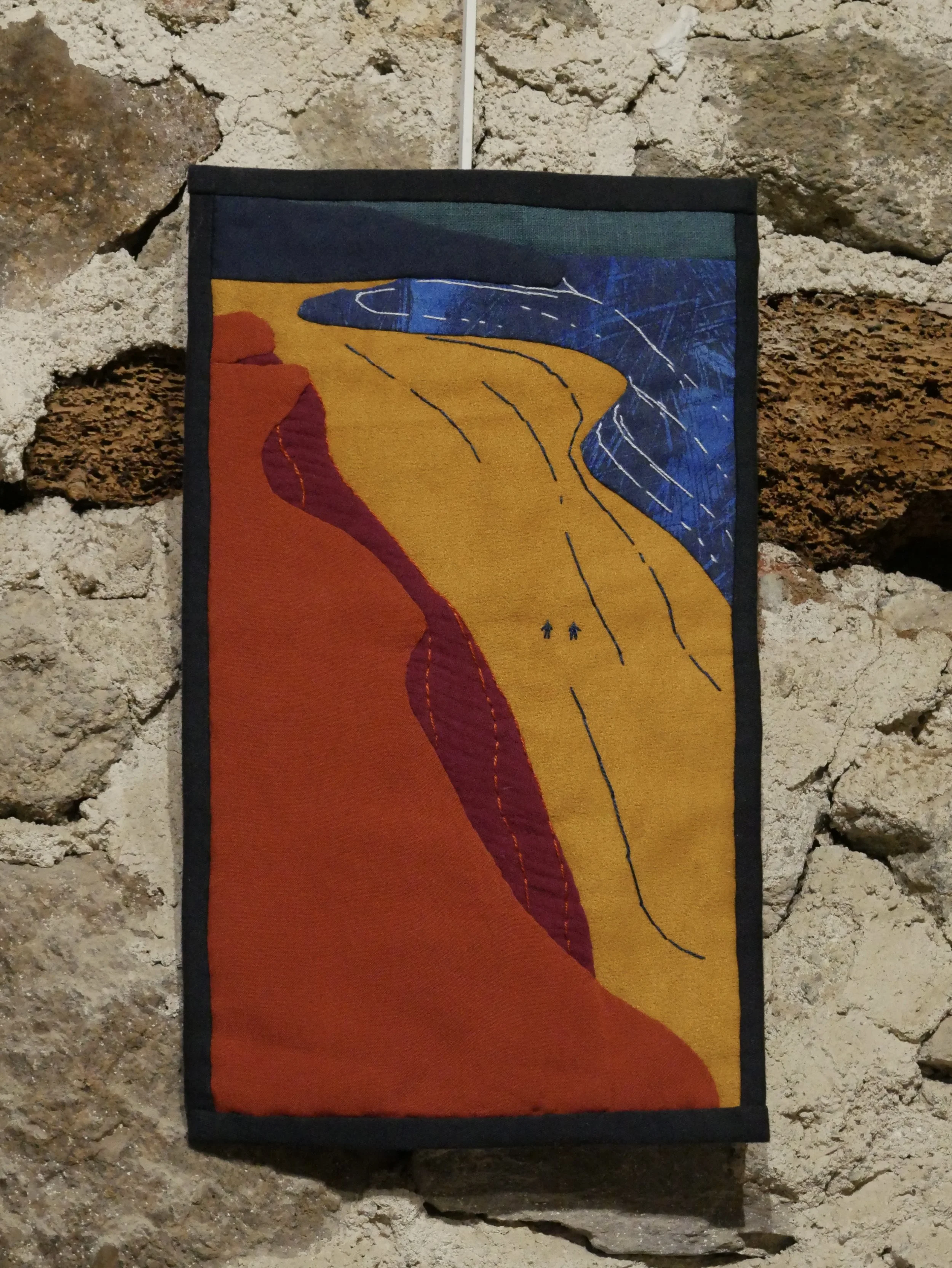 Tableau textile Deneb Falaise de la grève dorée