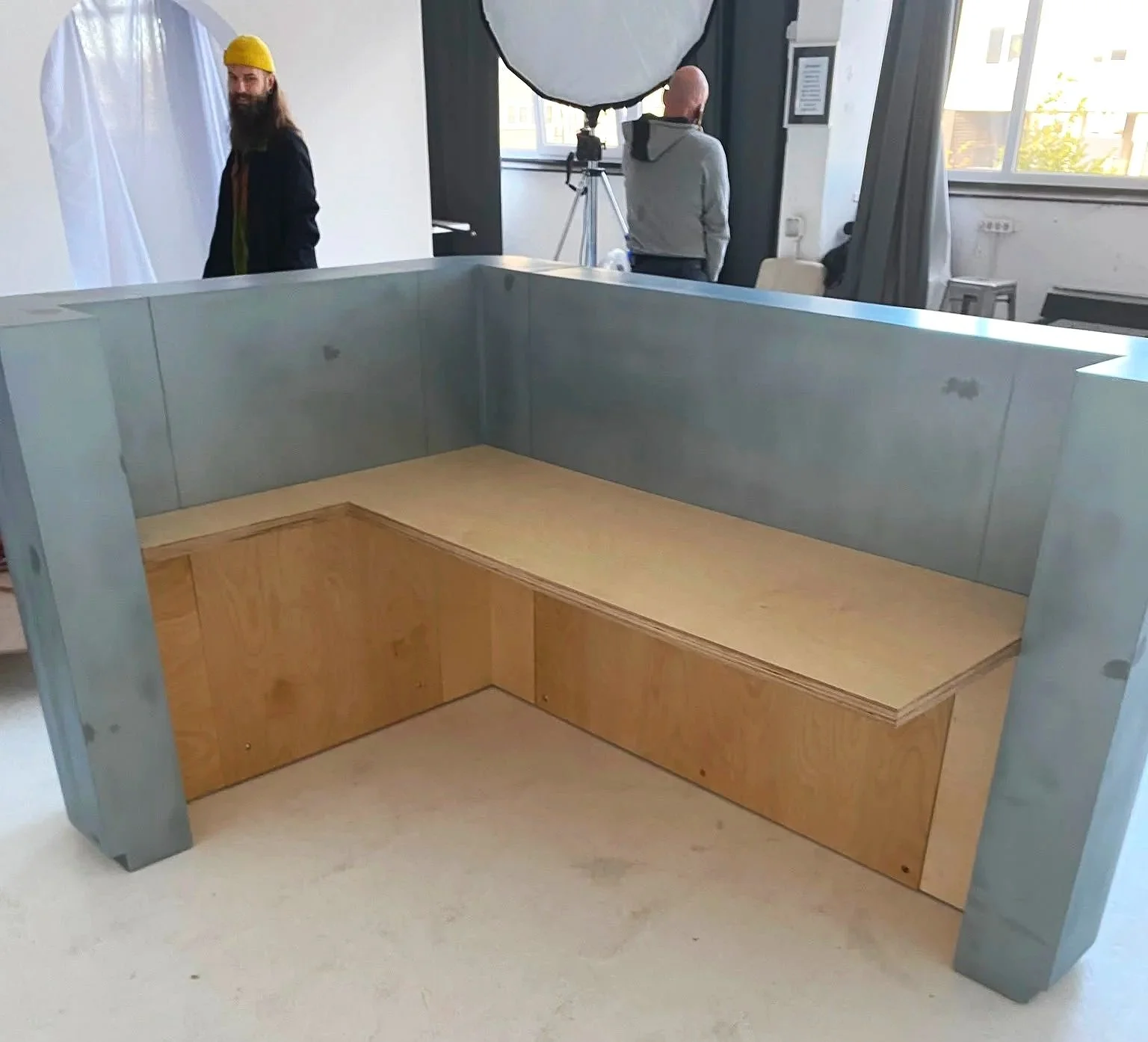 Signature L in steel and birch plywood