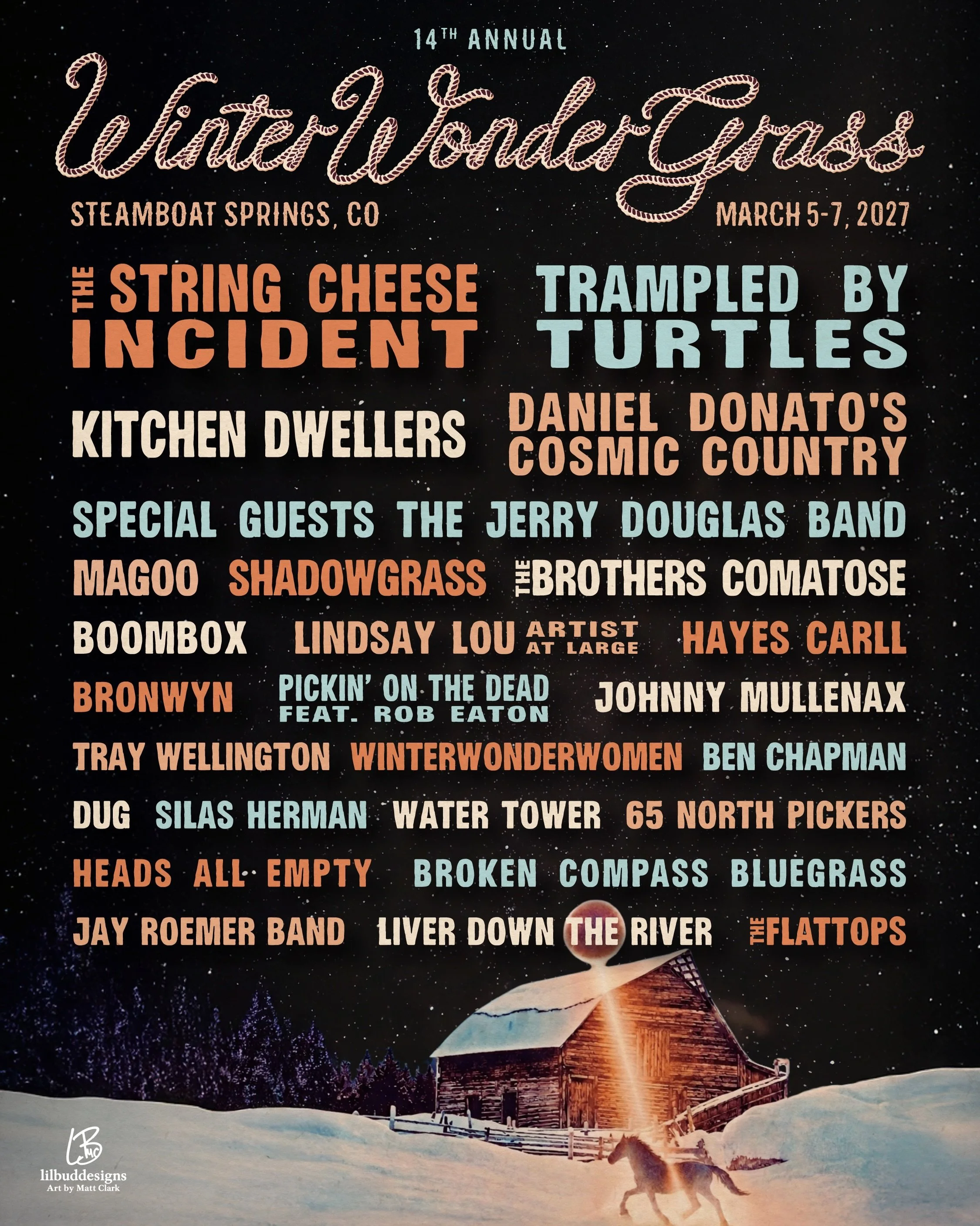 🤠 Yeehaw, @winterwondergrass.

❄️ I&rsquo;ll see you March 5-7. Let&rsquo;s get Cosmic. 

#cosmiccountry