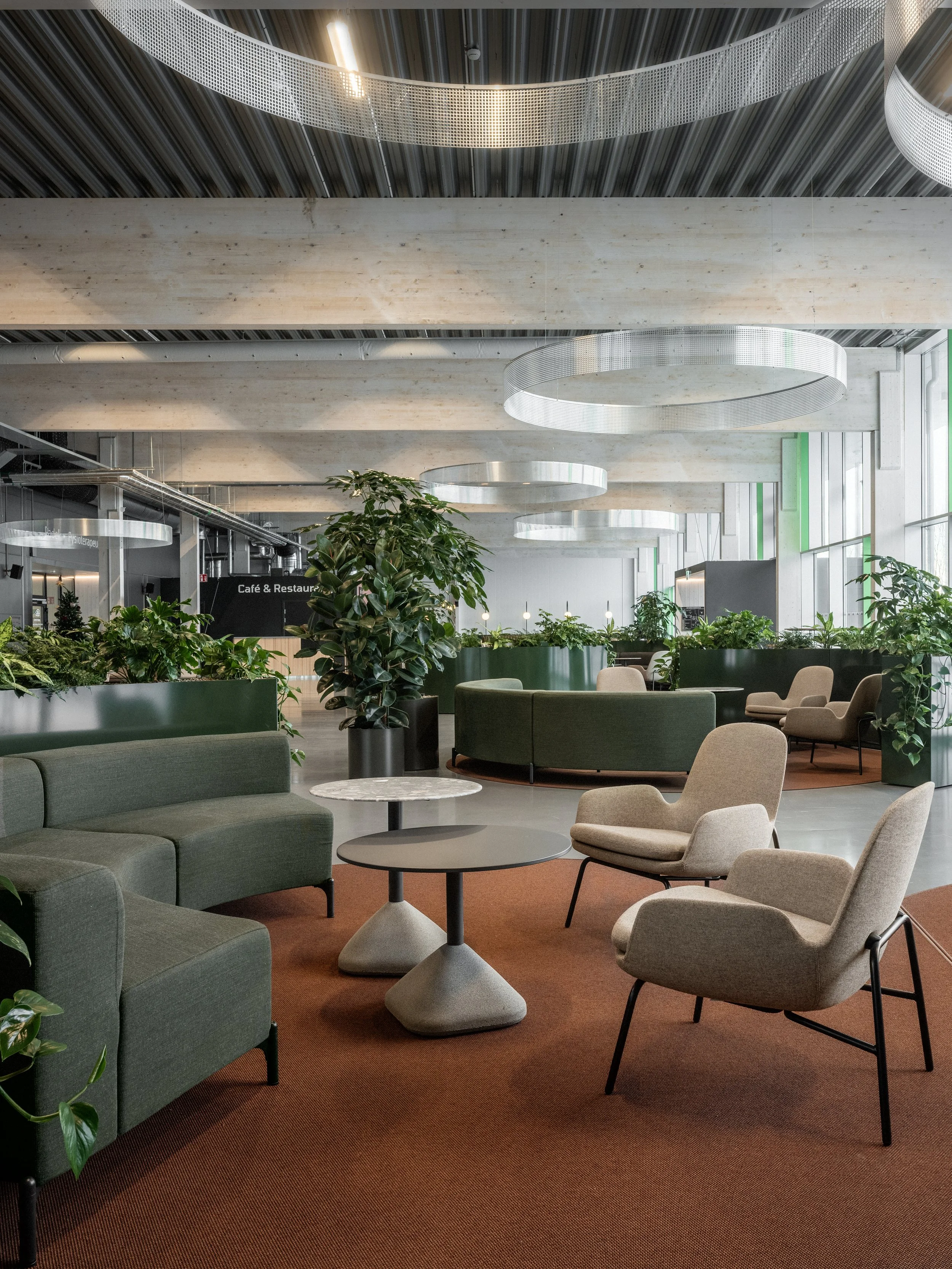 Arenatorget Ängelholm lounge med möbler från Norrman och Four Design