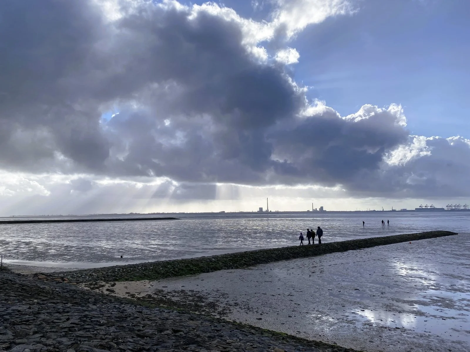 Blick vom Deich in Tossens Richtung Friesenstrand und Nordsee