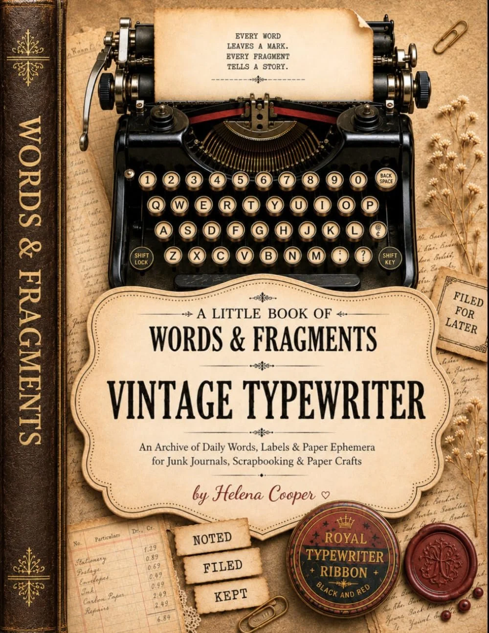 A Little Book of Words &amp; Fragments — Vintage Typewriter Edition: Ephemera for Junk Journals, Scrapbooking, Collage &amp; Paper Crafts