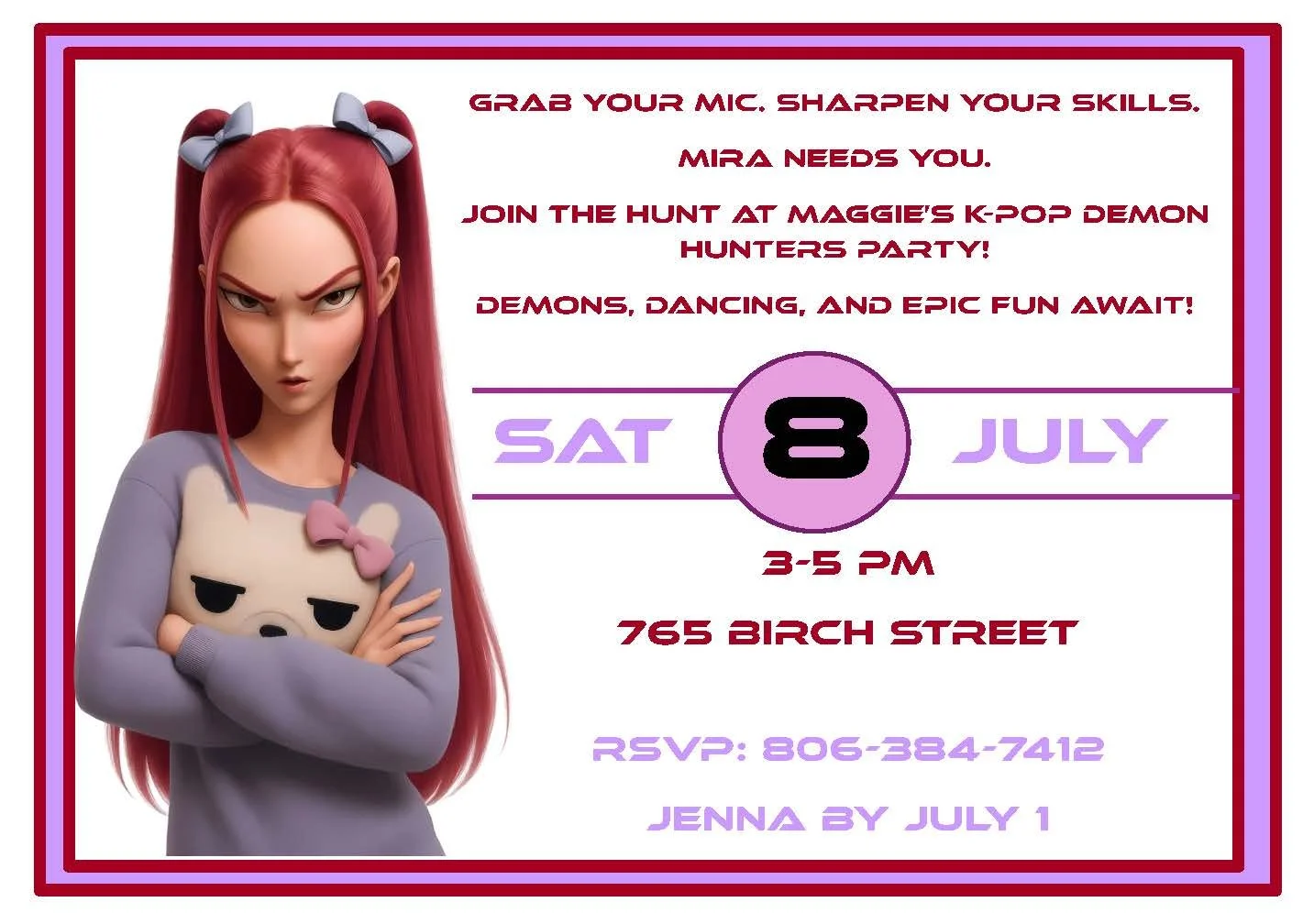 K-Pop Demon Hunters Invitations