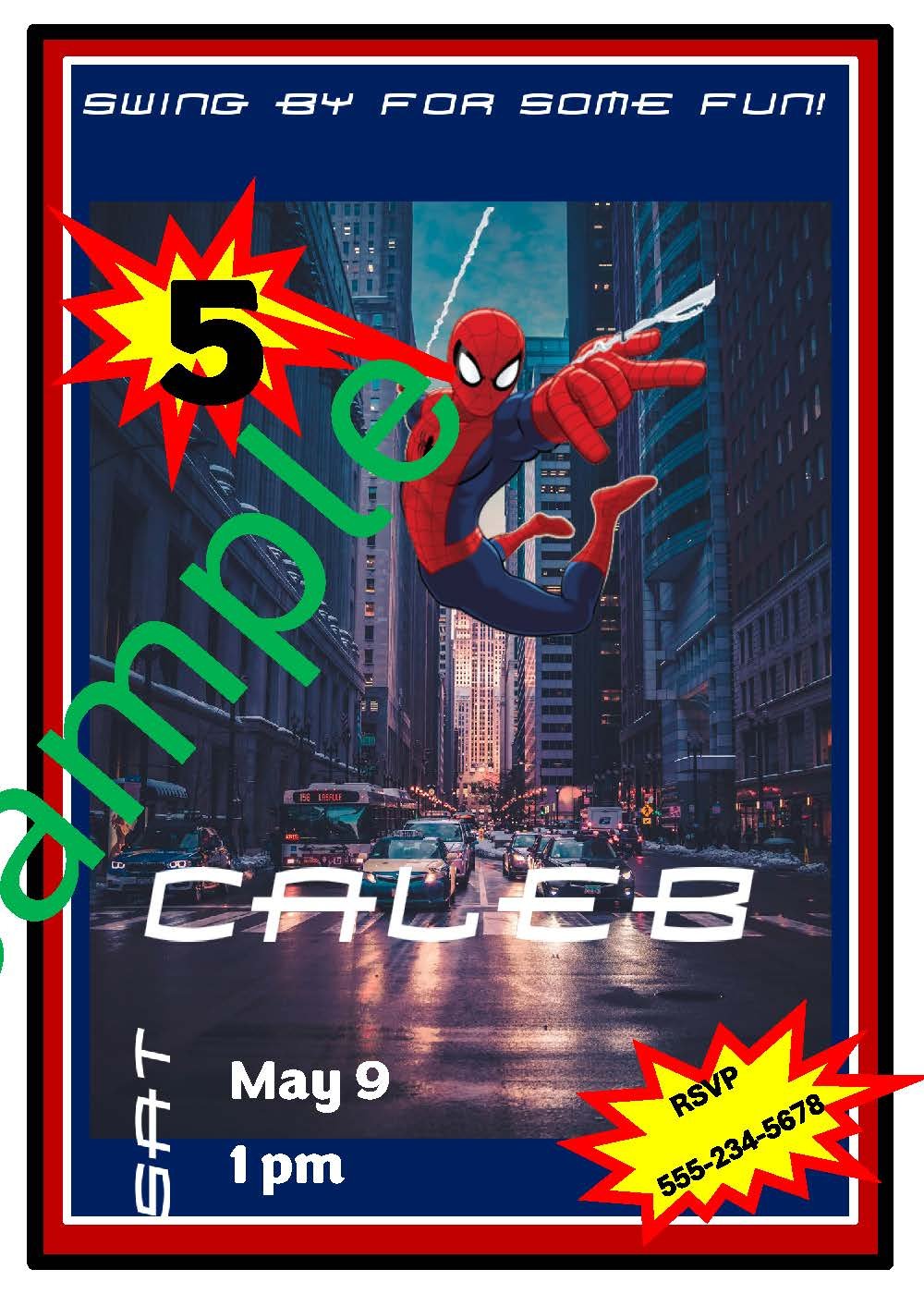Spiderman Party Invitations, print at home