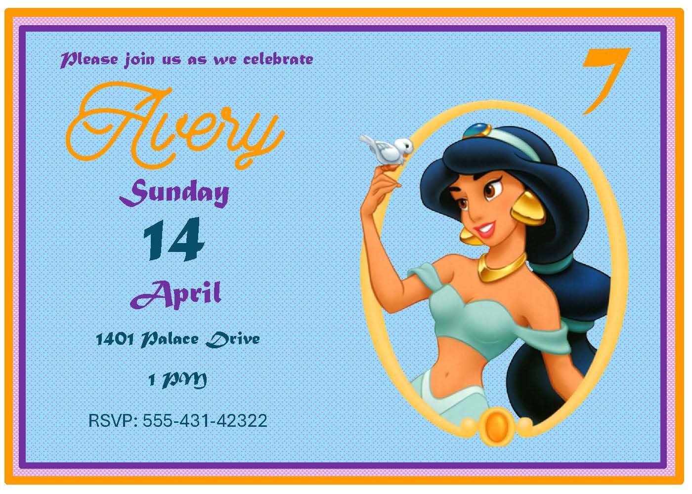 Jasmine Invitation, print at home