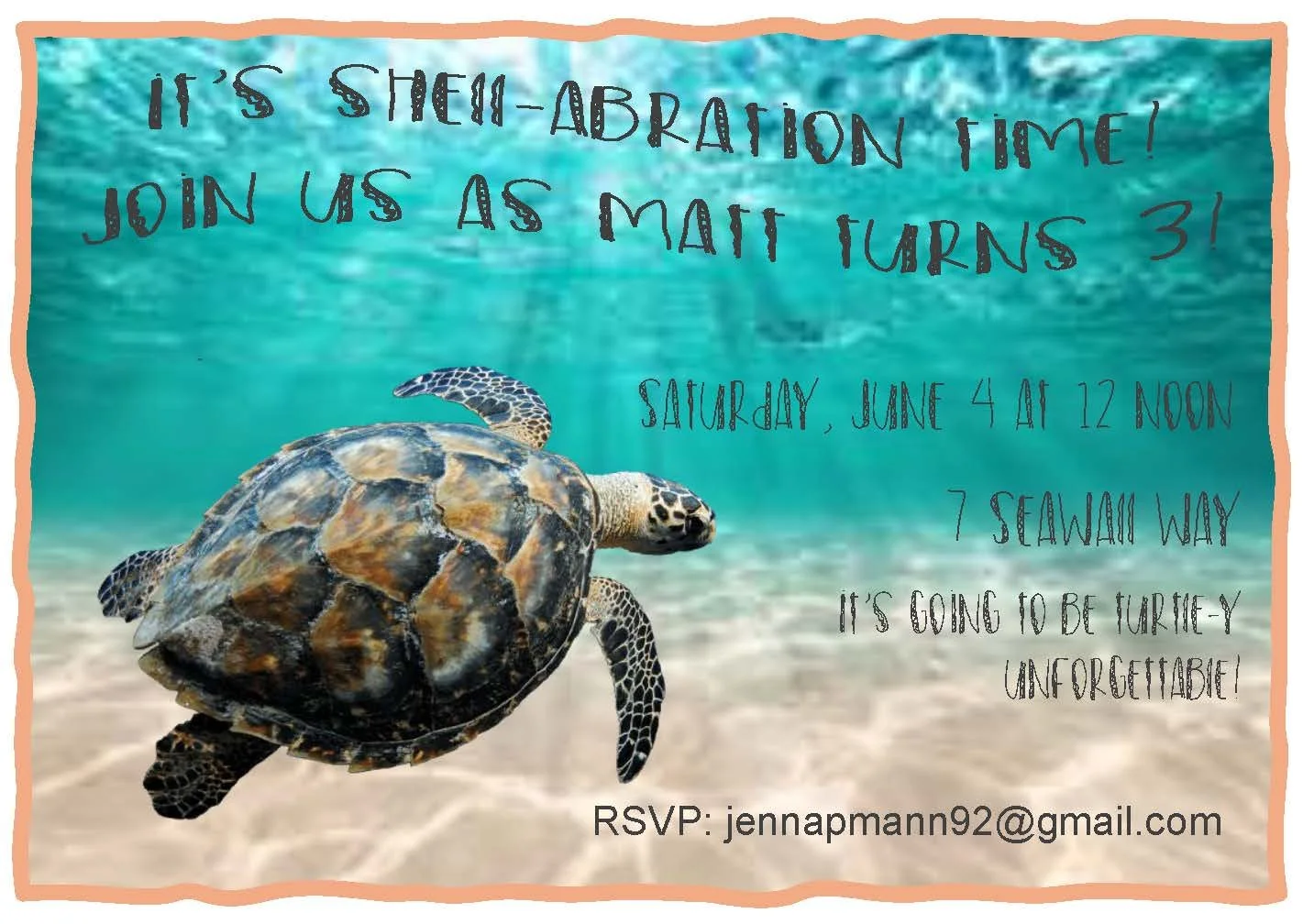 Sea Turtle Invitation, 12