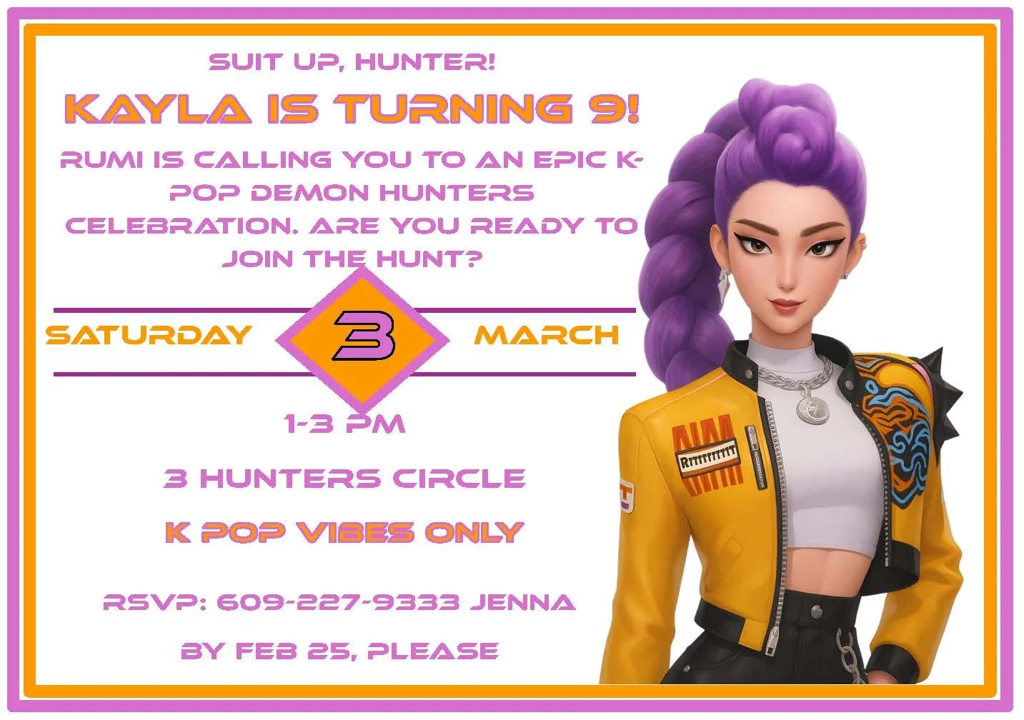 K-Pop Demon Hunters Rumi Invitation, 12