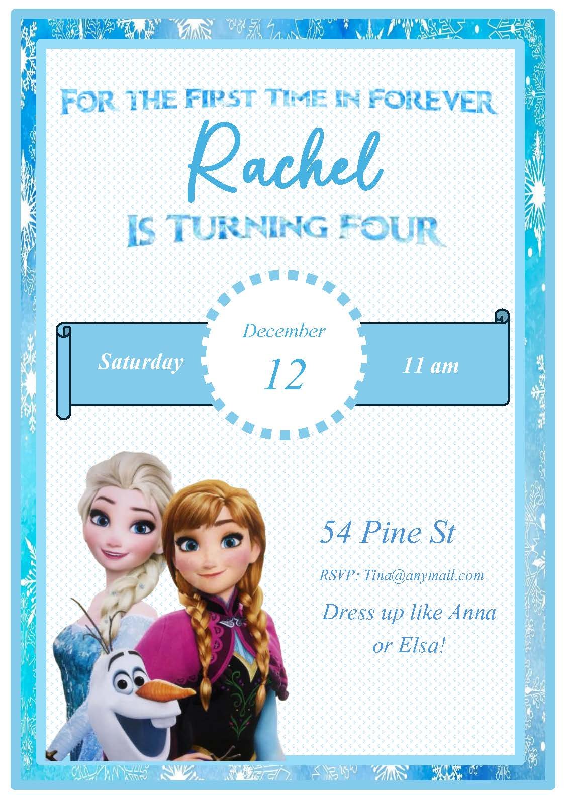 Frozen Party invitation, 12