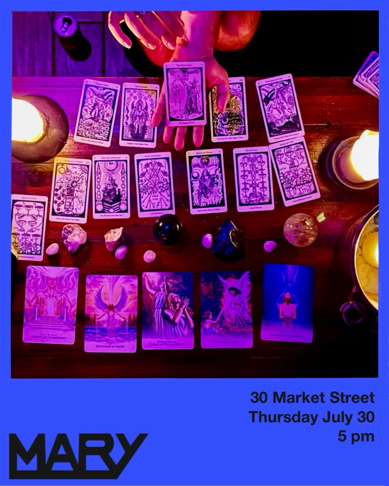 Arcana&rsquo;s Nico DePamphilis is back at Cocktail Mary this Thursday! Psychic Readings and happy hour start at 5pm✨💙