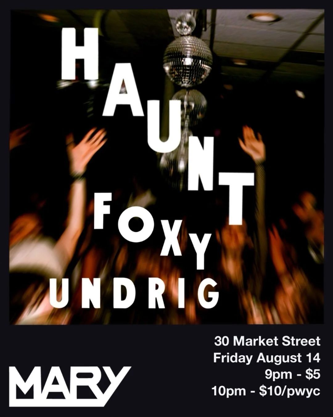 HAUNT with DJ Foxy &amp; Undrig happening on August 14th at 9pm! 

Goth, dark wave, alt music to swirl and dance to!🕷️🪩 Black/ creative dark attire encouraged! 🖤

This is a LIVE set folks, don&rsquo;t miss it!

Happy Hour 5-7pm
HAUNT 9pm-Late