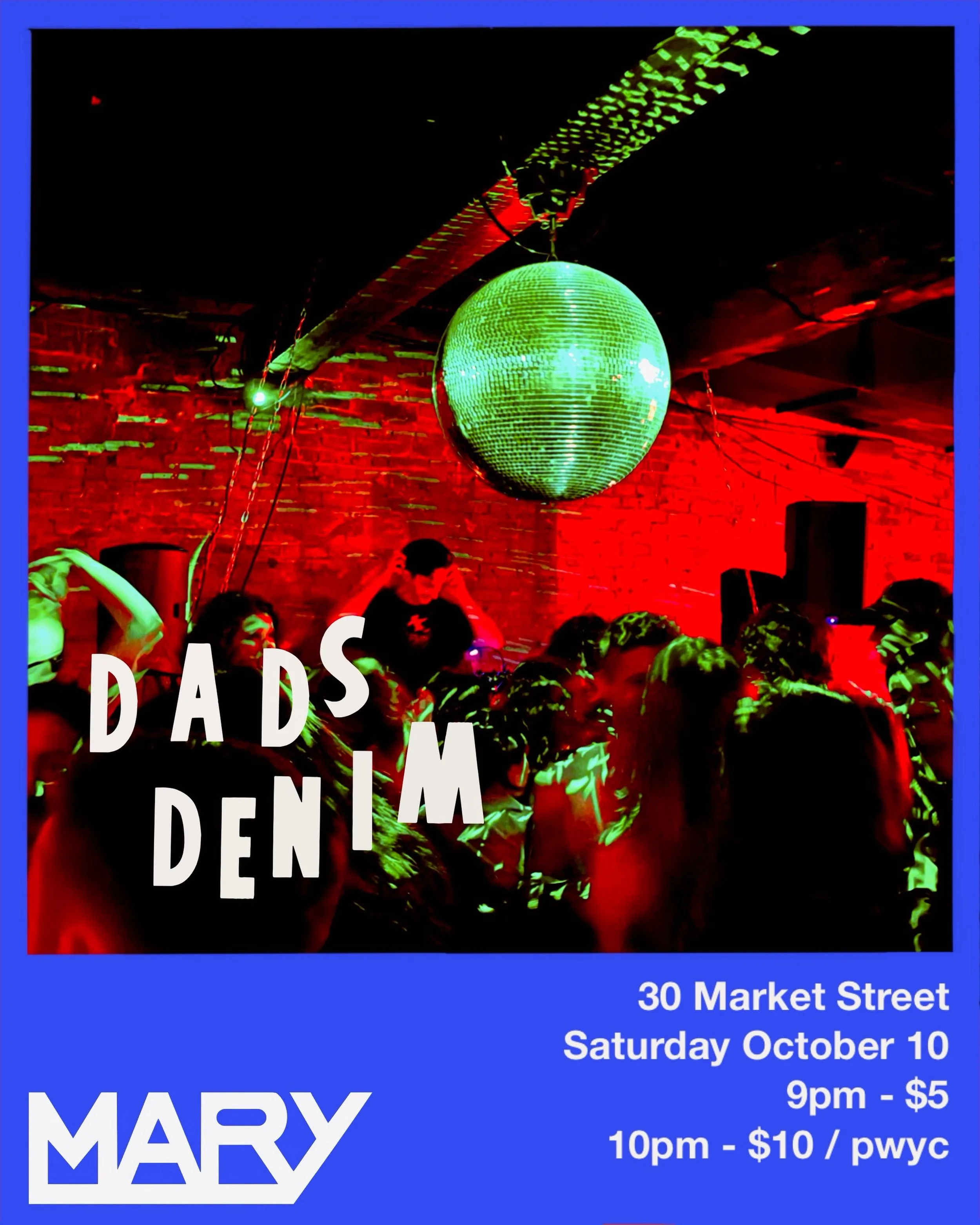 Dads Denim takes over Cocktail Mary this Saturday with an all vinyl set! 🪩 🕺

Come cut a rug on these hardwood floors 💃

Happy Hour 5-7pm
Open 5pm-Late
