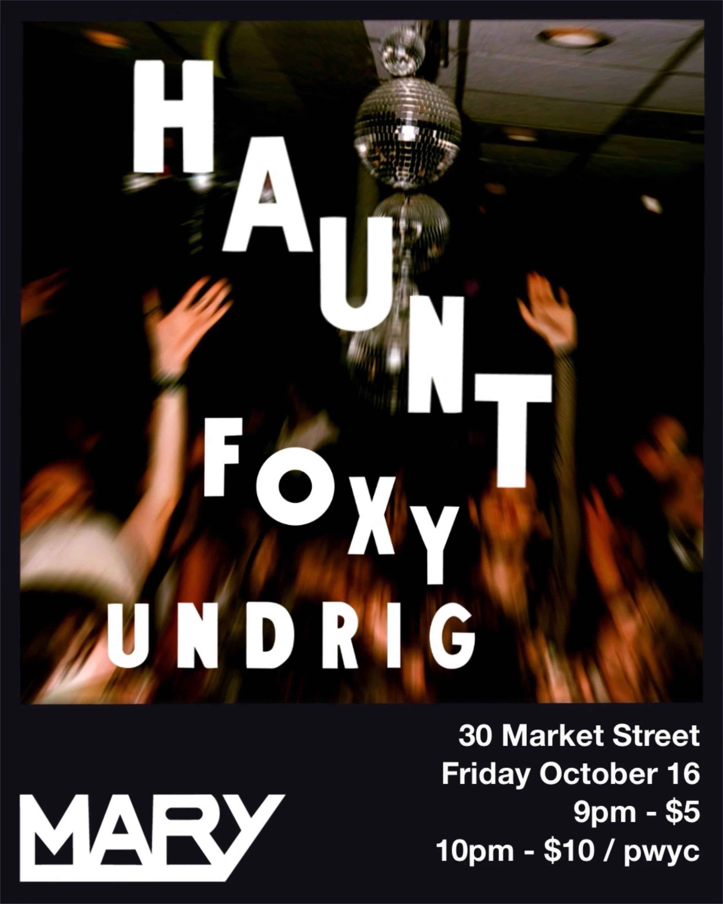HAUNT with DJs Foxy and Undrig returns this Friday! 🪩

Black/ goth attire encouraged 🕷️🖤

Let the HAUNTING begin! 👻