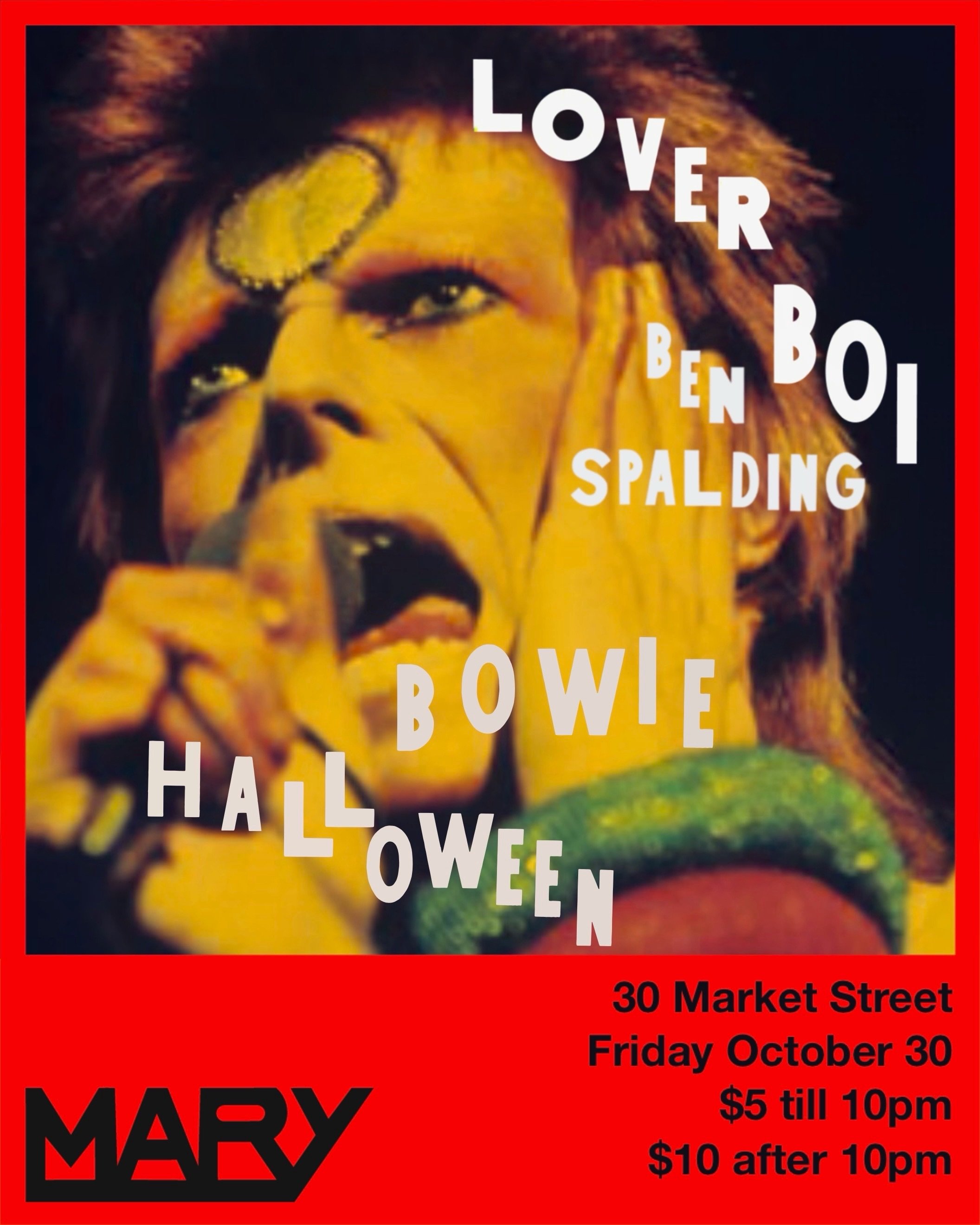 BOWIE HALLOWEEN AT COCKTAIL MARY! Come in your best Bowie-inspired look! 

Bowie costumes encouraged, but all costumes welcome 🤘🏻👨🏻&zwj;🎤👩🏻&zwj;🎤🧑🏻&zwj;🎤

Whether you&rsquo;re a Hero or a Scary Monster, Let&rsquo;s Dance!