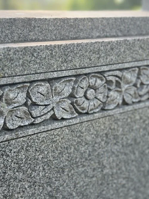 Square Raised Monument Lettering Intricate Bas Relief, Shaped Carvings & Lettering for Memorials ...