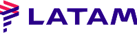 Logotipo de LATAM en colores morado y negro