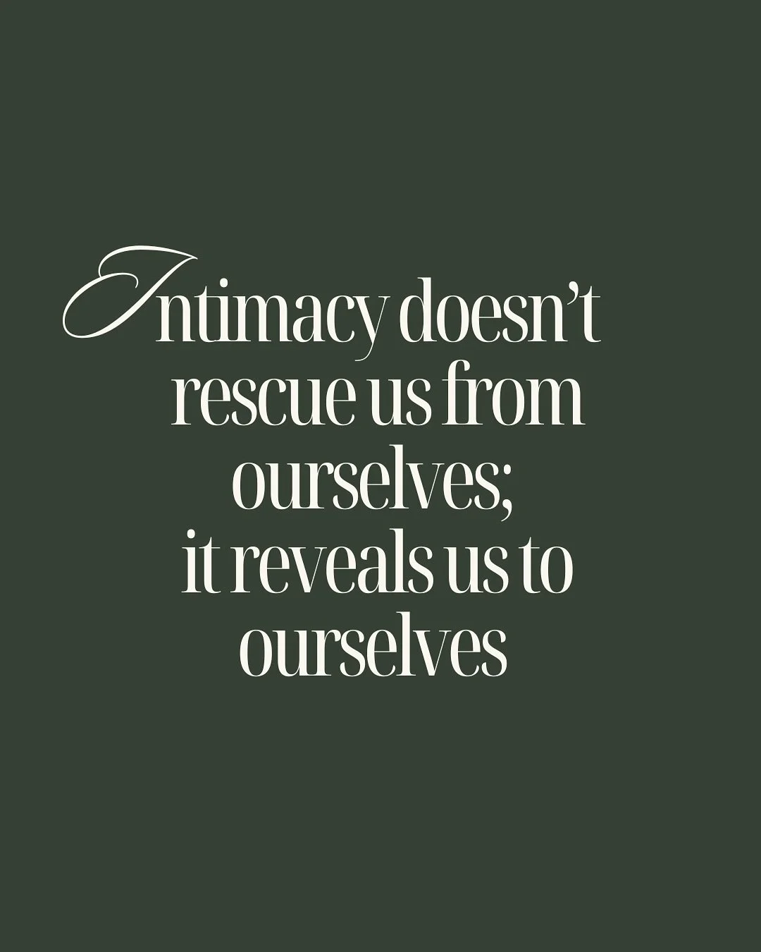 Intimacy doesn&rsquo;t rescue us from ourselves; it reveals us to ourselves 🪞

Many relationship struggles come from the belief that love &ldquo;should&rdquo; feel natural and easy

But true intimacy and love demand that we grow through reflection a