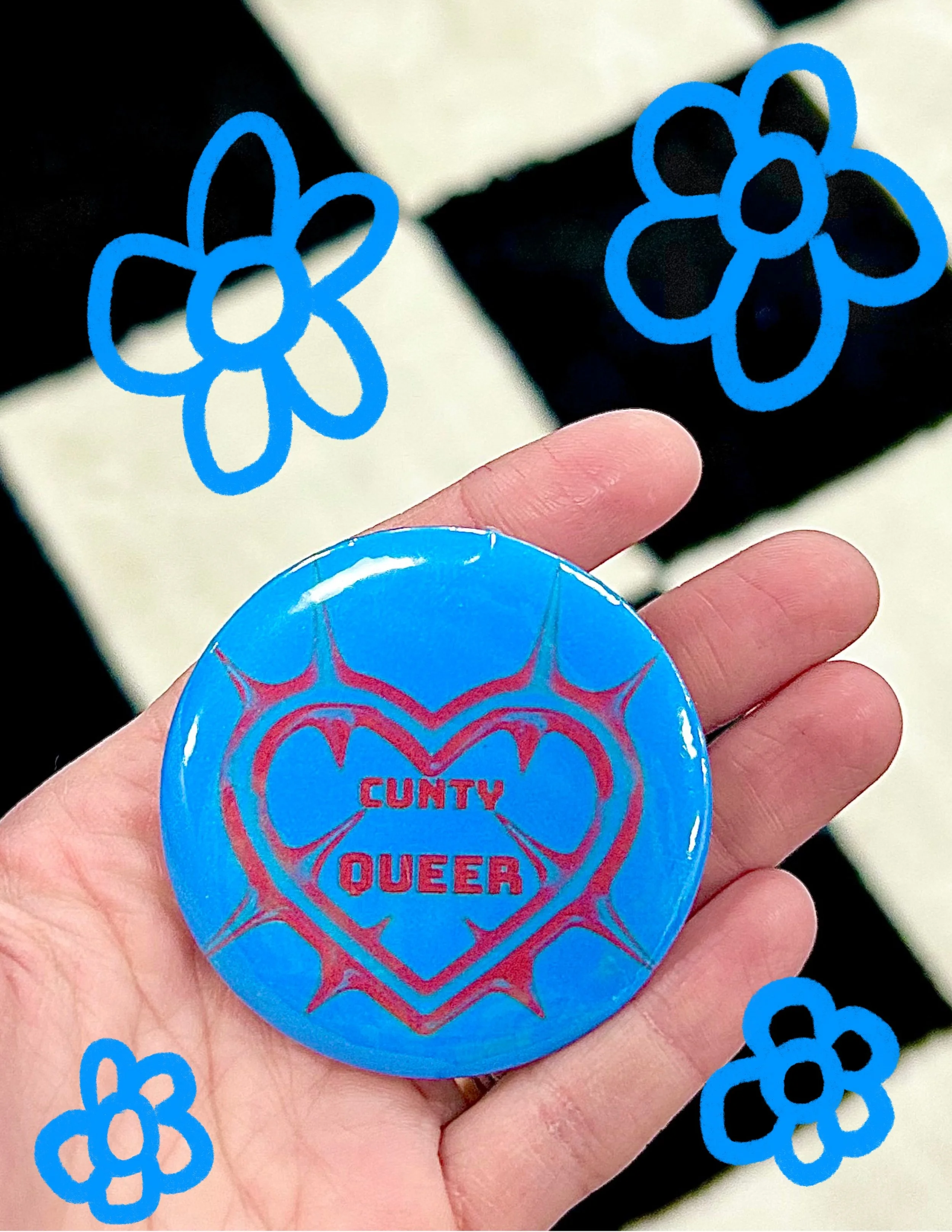 “Cunty queer” pin