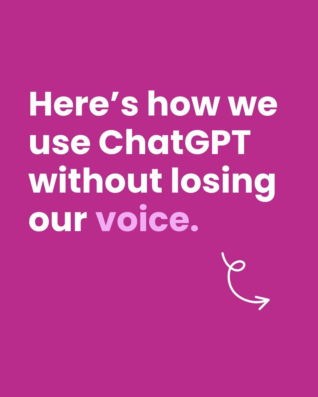 AI is great&hellip;

&hellip;until your content starts sounding like a robot wrote it. 😅

If you want to know how we use ChatGPT without losing our personality and personal touch, this carousel is for you. Spoiler alert: authenticity can&rsquo;t be 