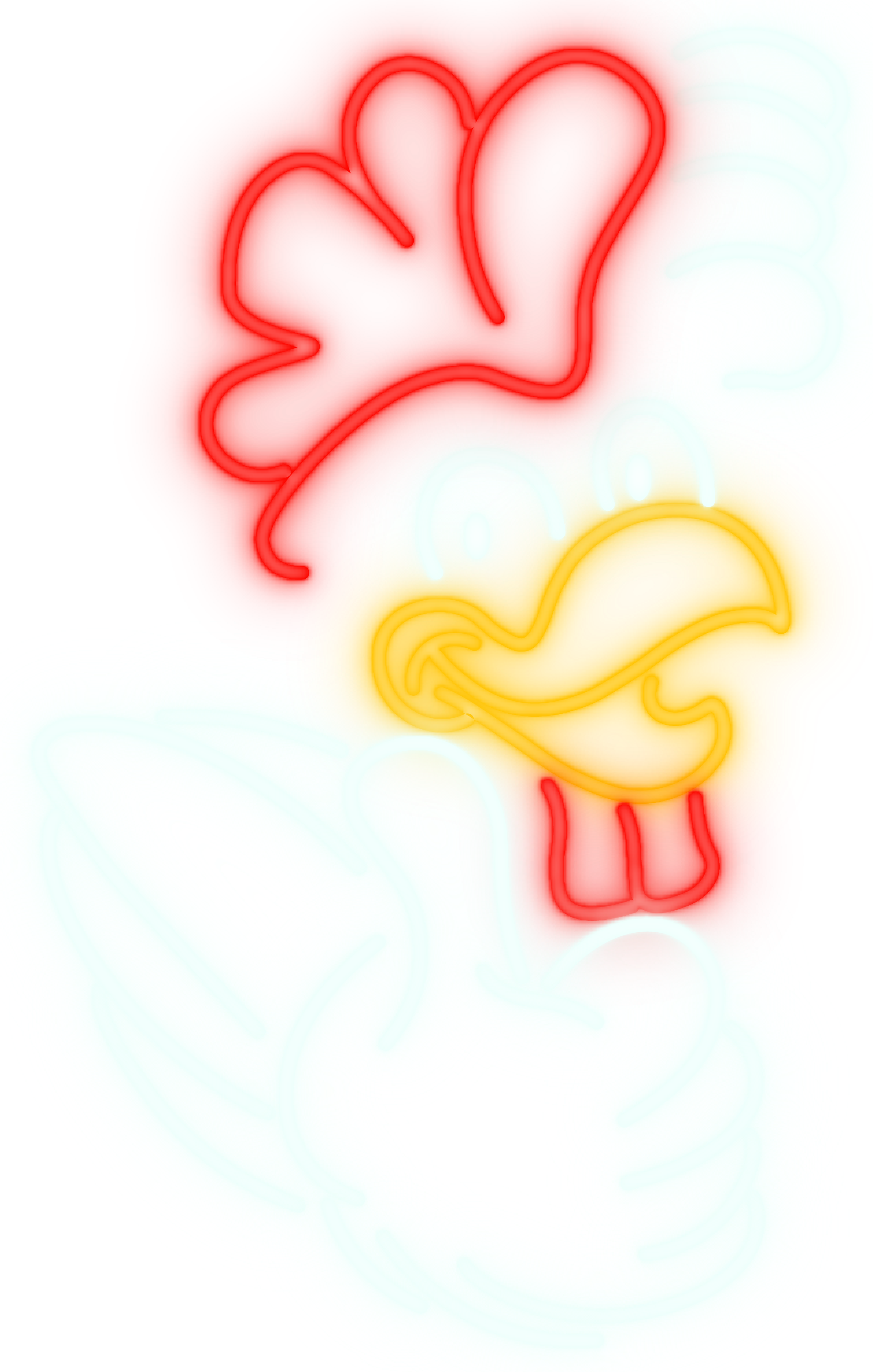 Neon-style depiction of a chicken