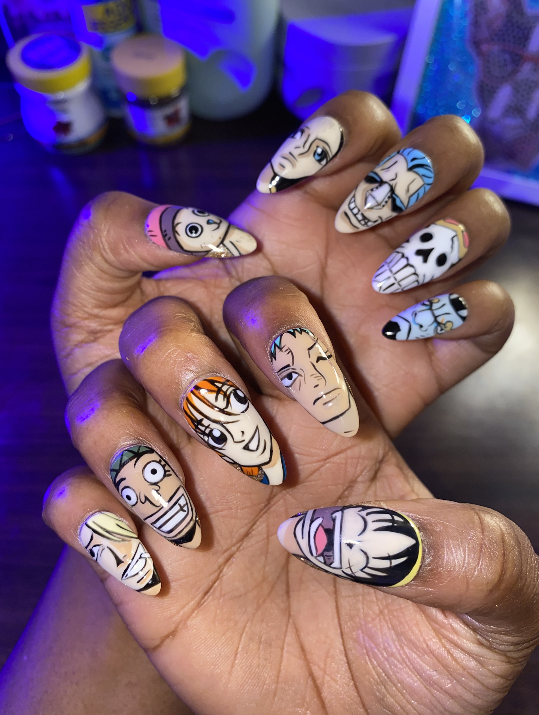 One Piece Themed Press On Nail Set