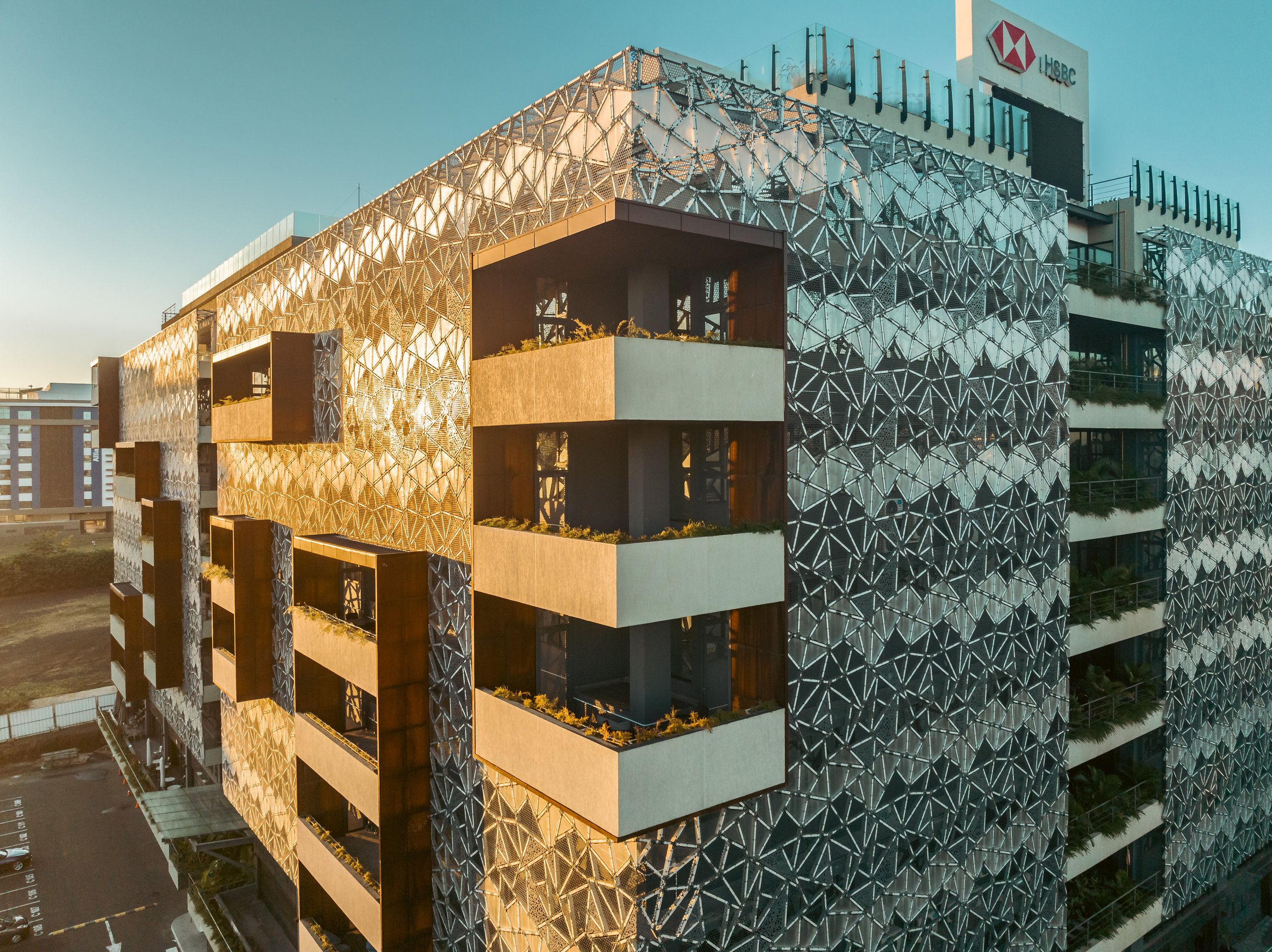 Icon Ebene rooftop space with contemporary hospitality style seating