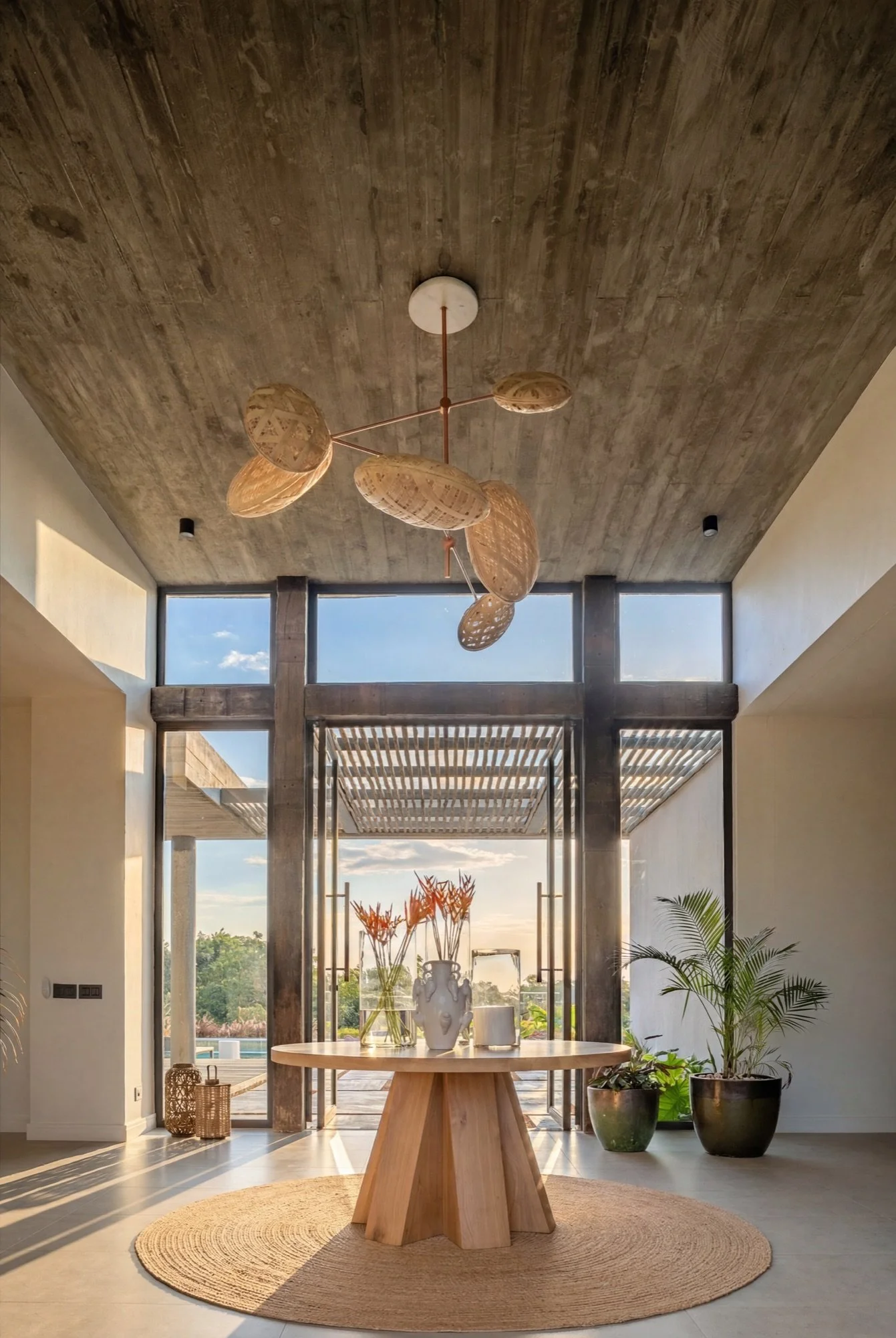 Modern residential architecture at Anahita surrounded by tropical vegetation