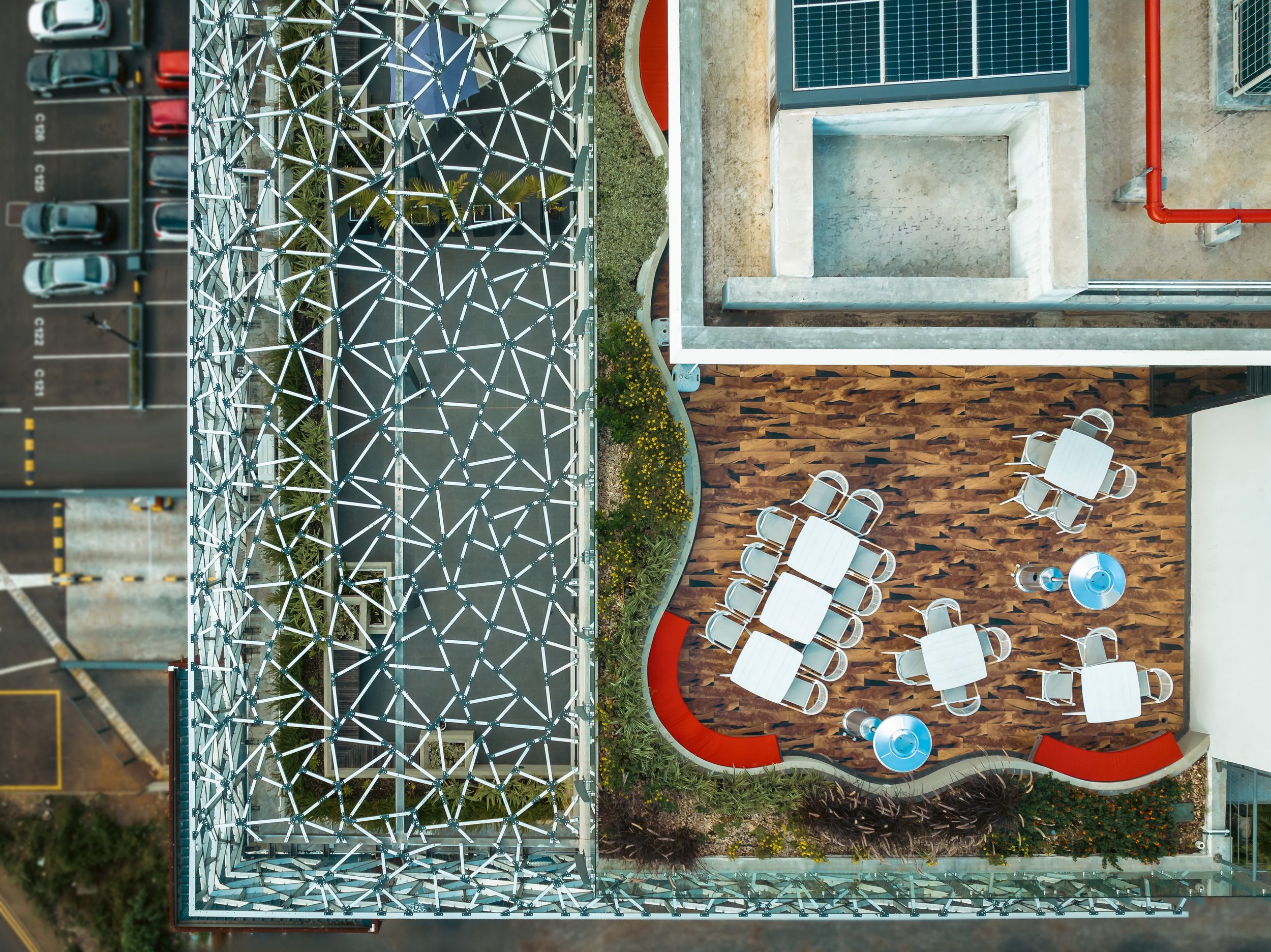 Urban view from Icon Ebene commercial building in Mauritius