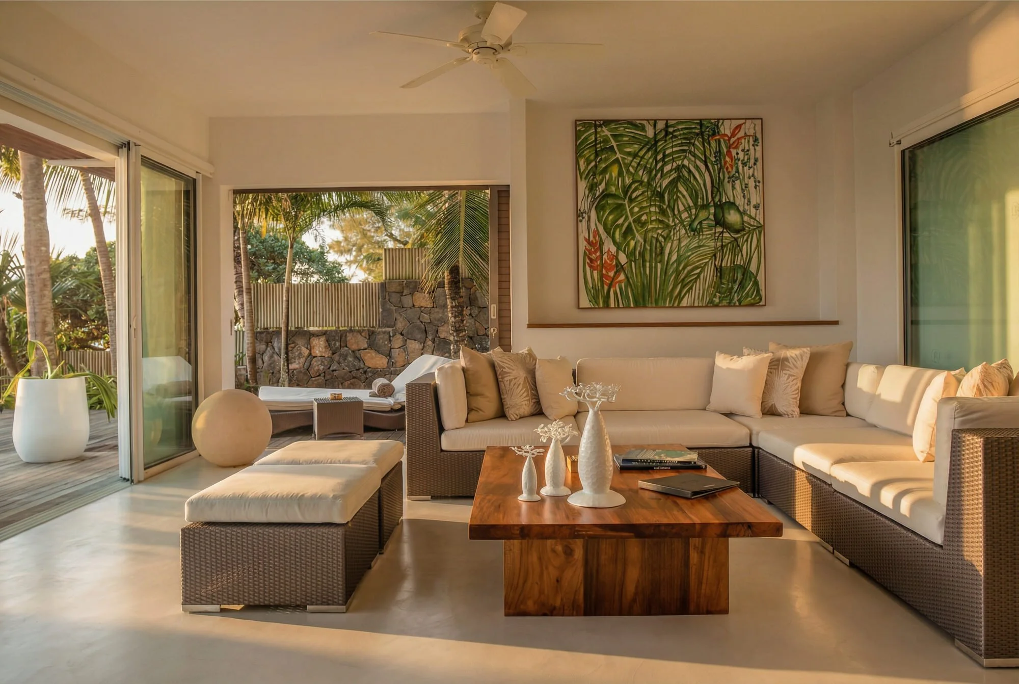 Villa Karma à Maurice, détails d’architecture et espaces de vie. Contemporary villa interiors and architecture photography in Mauritius.
