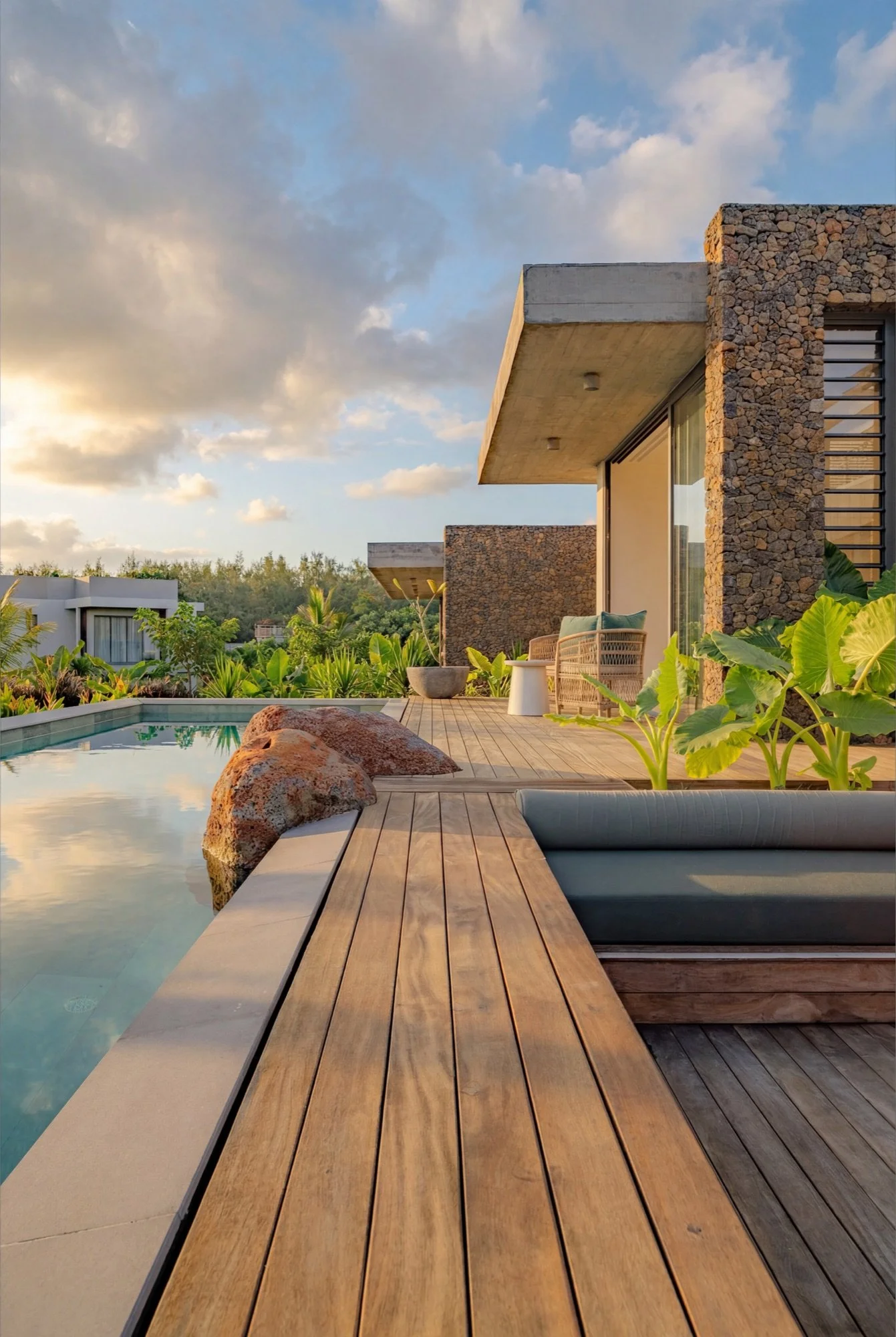 Contemporary Anahita villa interior with soft light and refined design