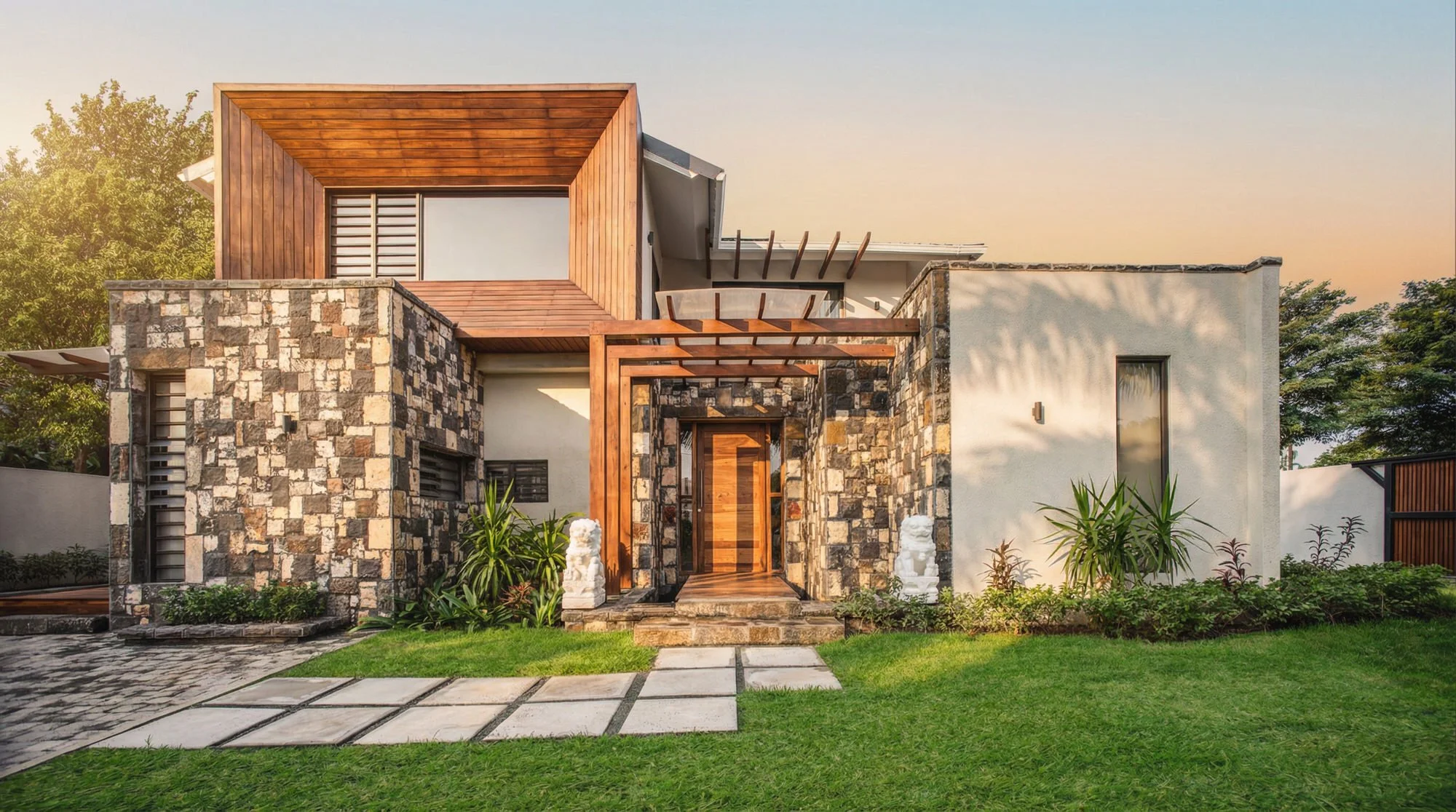 Villa Sunassee à Balaclava, architecture résidentielle et intérieurs contemporains. Contemporary villa architecture photography in Mauritius.