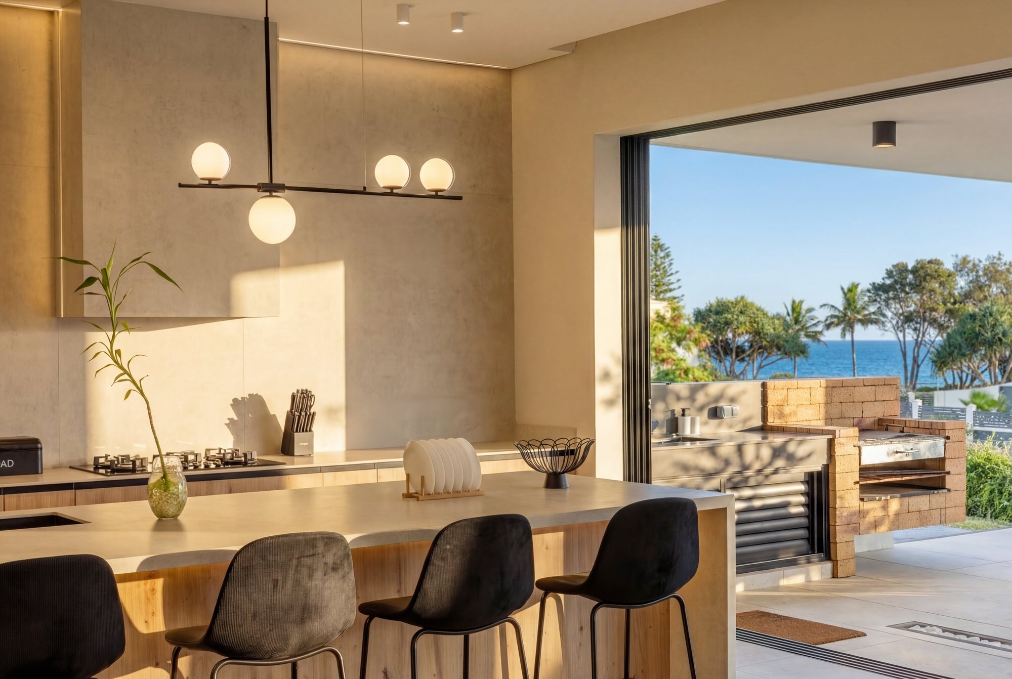 Chikooree House à Maurice, intérieur contemporain et lumière naturelle. Contemporary interior architecture photography in Mauritius.