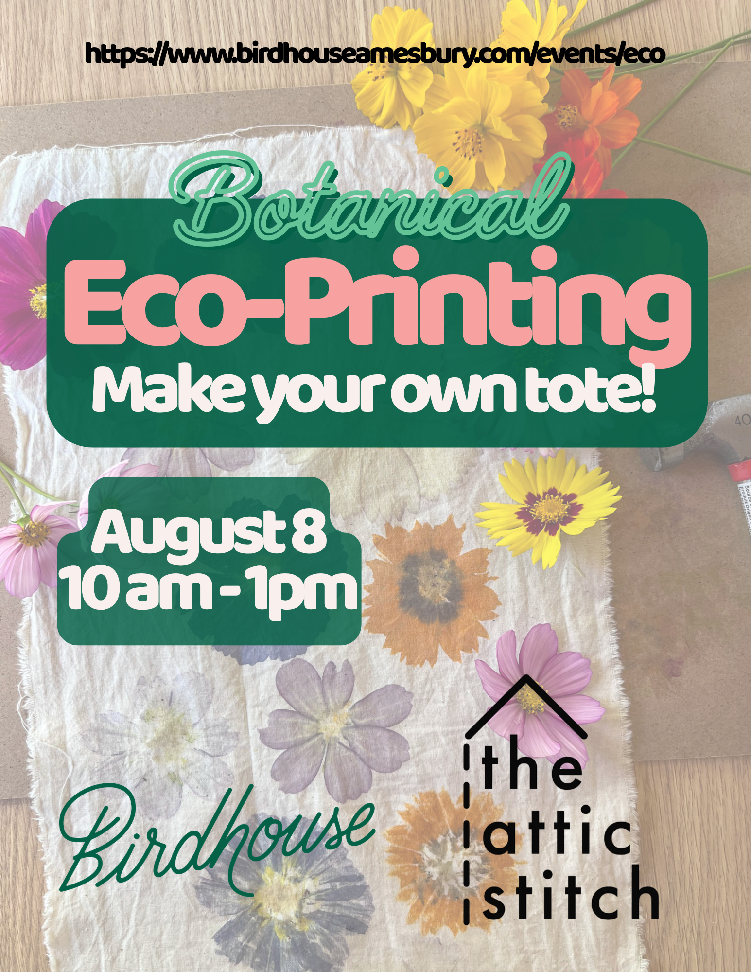Botanical Eco-Printing with Fresh Flowers (Tatakizome) with The Attic Stitch