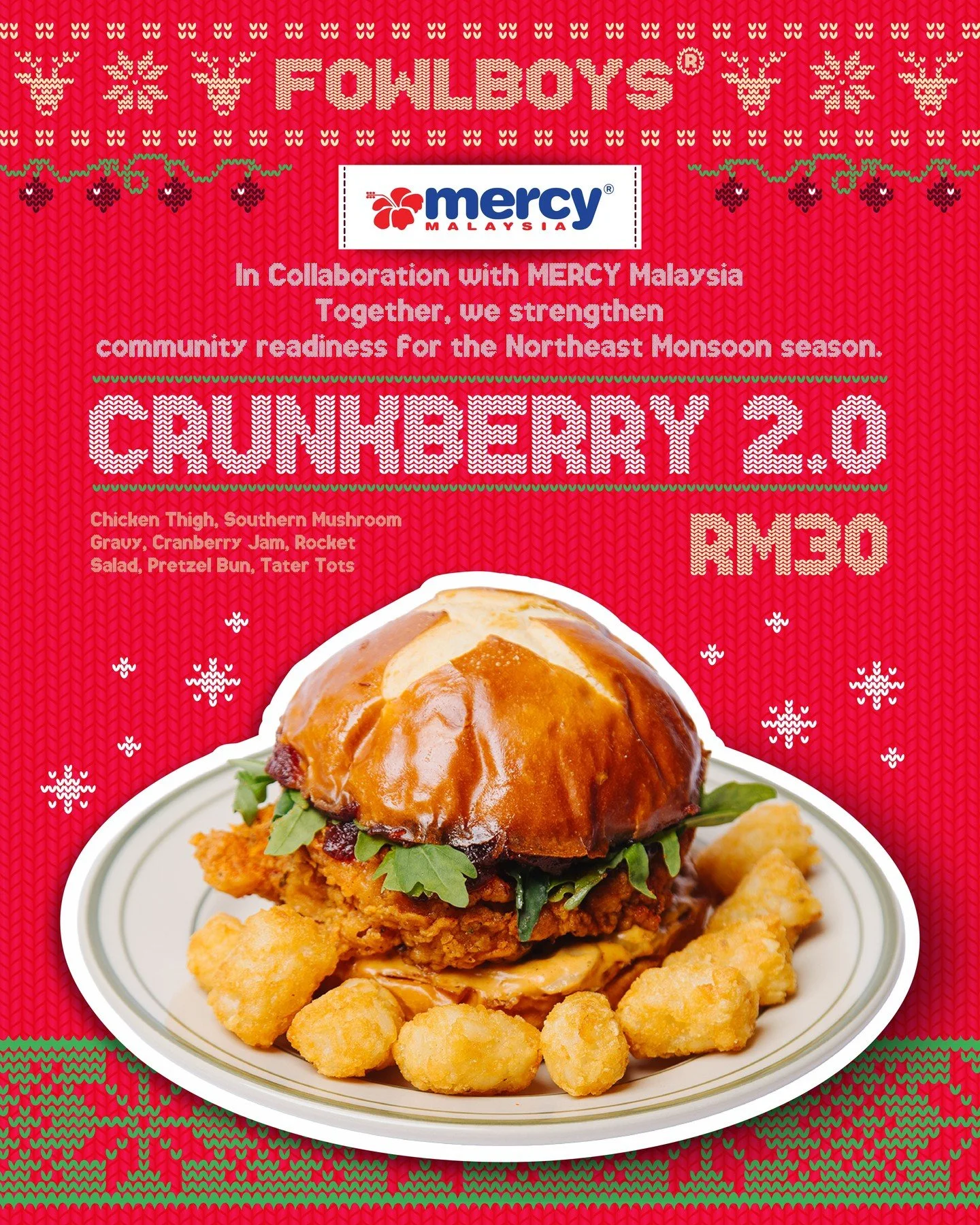 Festive burger, real impact ❤️⁠
⁠
We are teaming up with @mercymalaysia this Christmas. RM2 from every CRUNKBERRY 2.0 purchased goes towards supporting community readiness for the Northeast Monsoon season.⁠
⁠
Get it from 19 December 2025 until 18 Jan