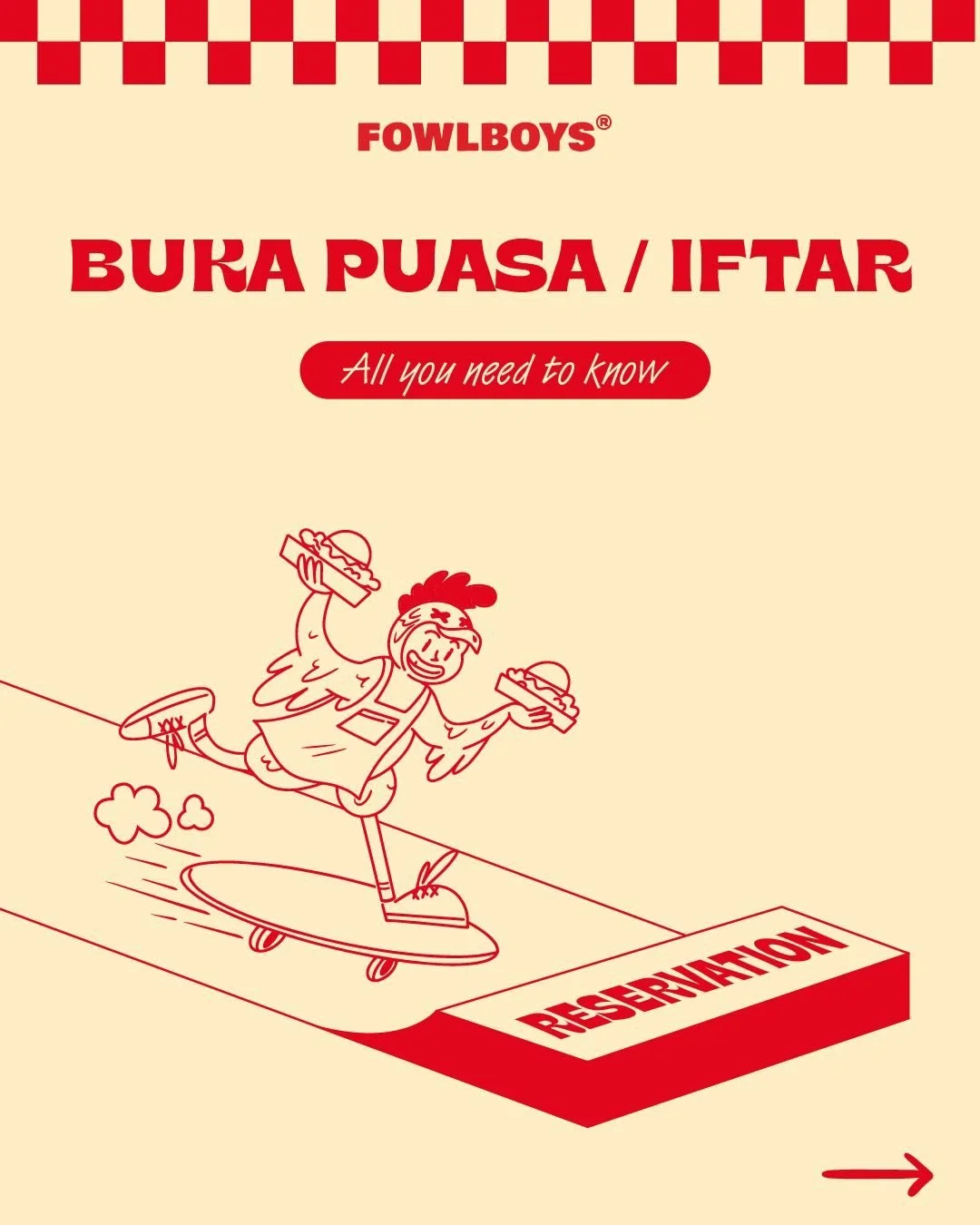 Ramadan Kareem from Fowlboys!

This Ramadan, let&rsquo;s make buka puasa easy, smooth &amp; stress-free 🤝🍗

Planning your iftar with us? Here&rsquo;s how to book:

1️⃣ Reserve your spot via the link in our bio (before 4PM)
2️⃣ Our team will contact