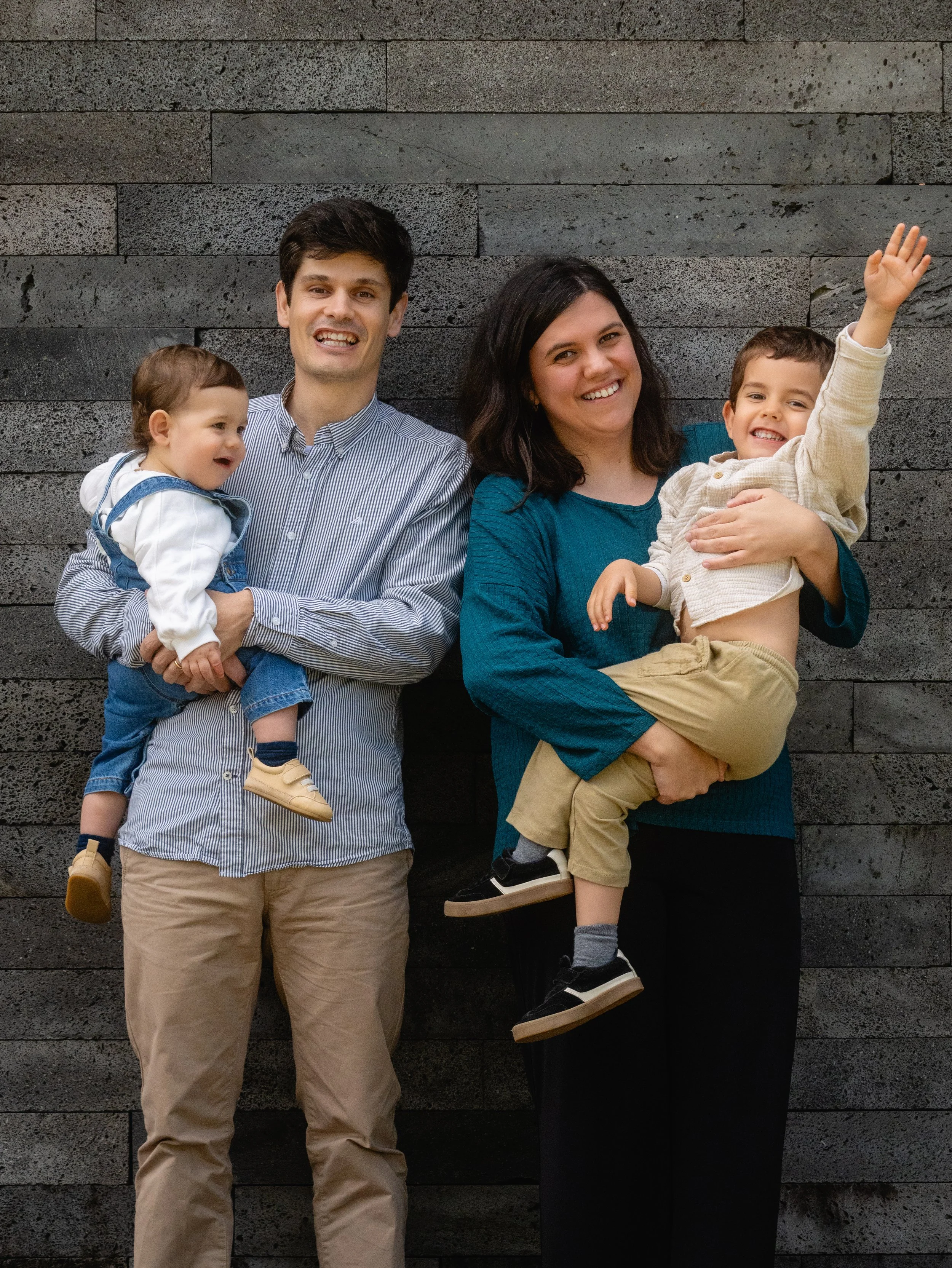 Young family with children during a relaxed private tour experience in São Miguel, Azores