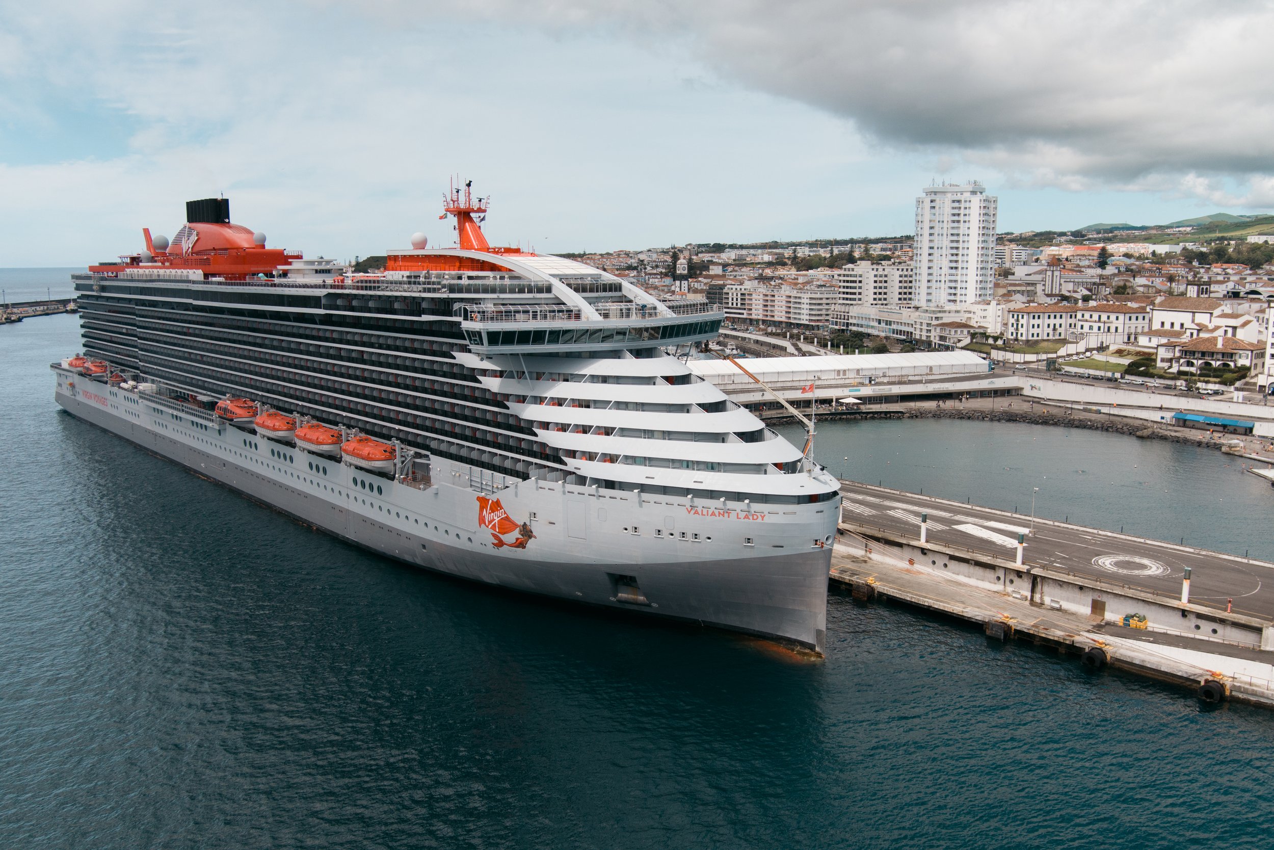 Cruise ship docked in Ponta Delgada, São Miguel, Azores, for visitors looking for a private photo tour and local photographer.