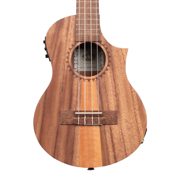 Kala KA-TK-T-CE Teak Tri-Top Tenor w/ Cutaway & EQ