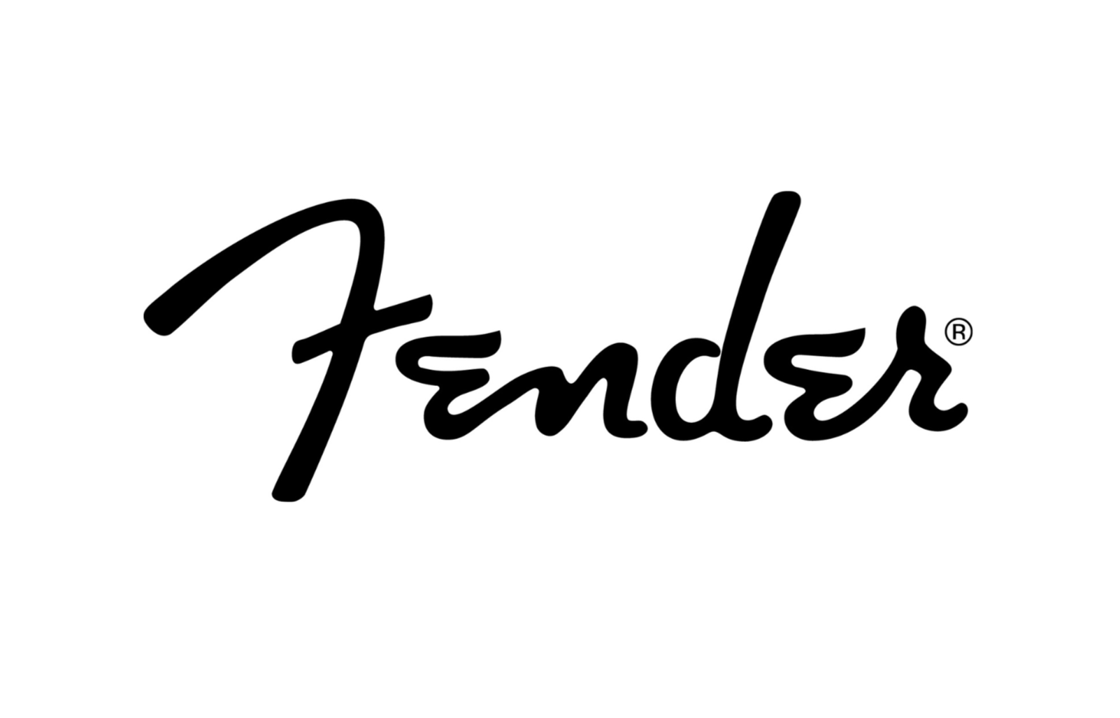 Black Fender logo on a white background.