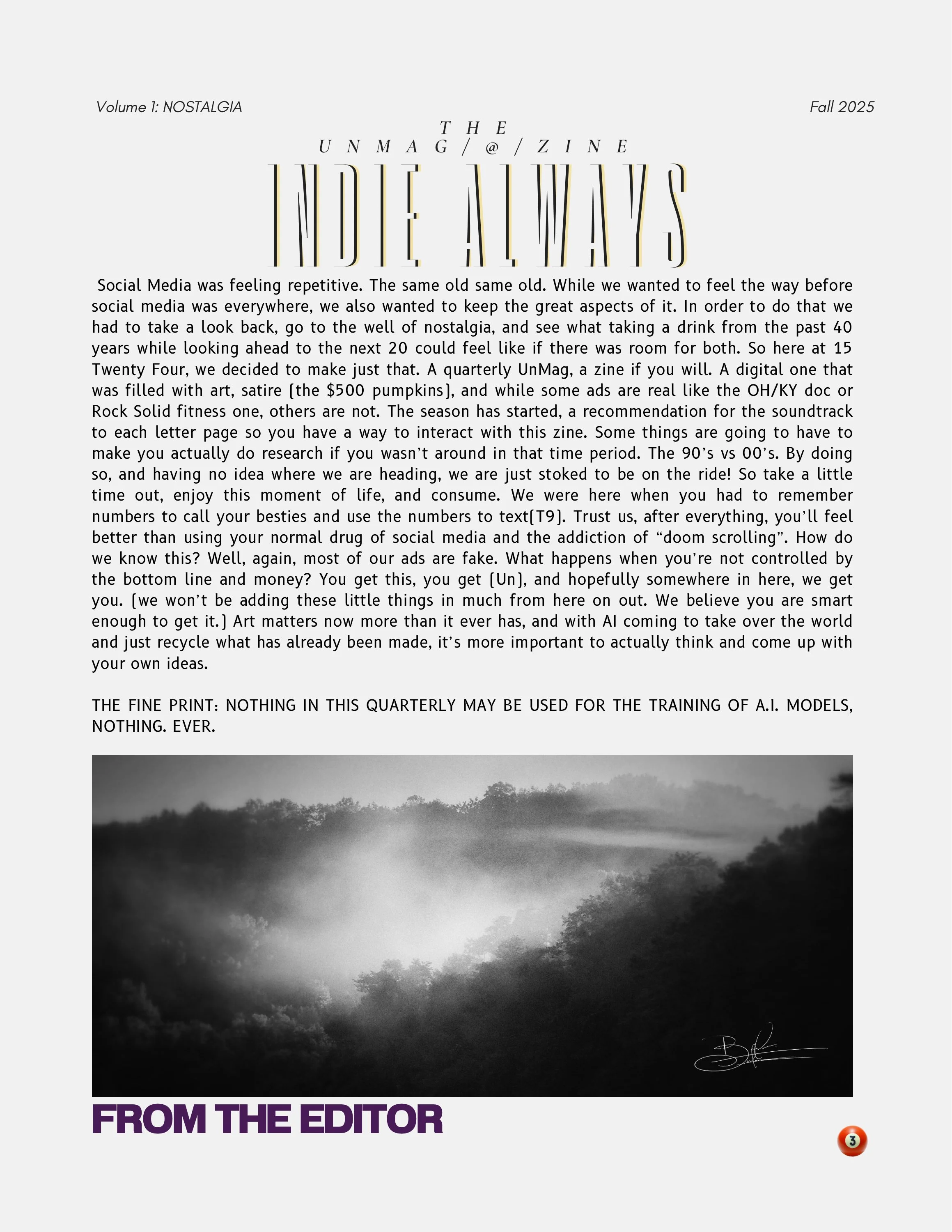 The UnMagazine, Volume 1, Fall 2025 ‘Nostalgia’ , Final.jpeg