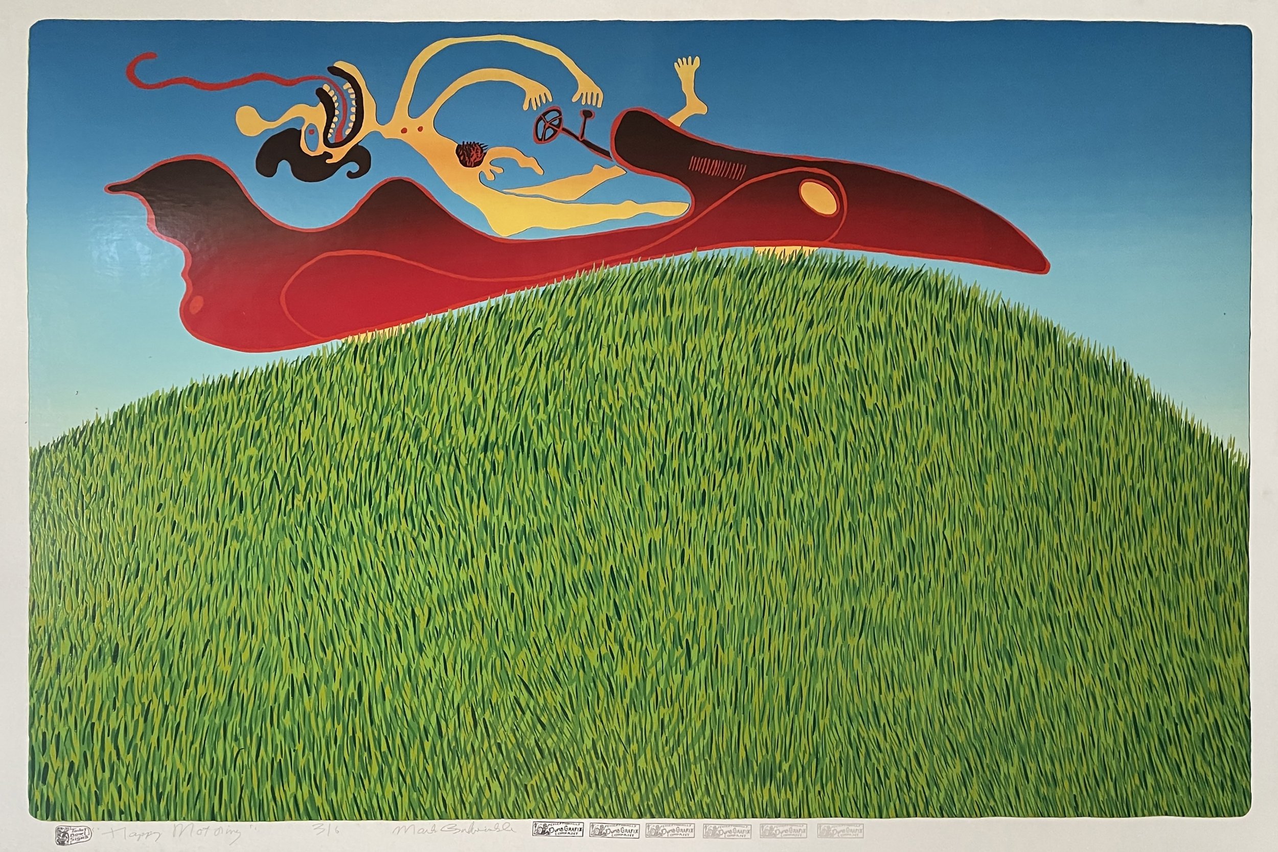 Mark Bulwinkle, Happy Motoring, 1974, enamel print, 40" x 60"