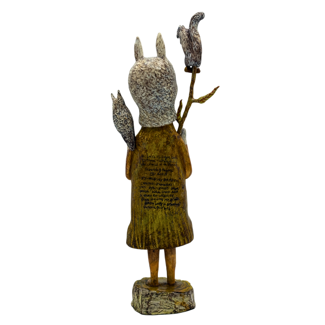 If I Hold My Breath (back), 2025, ceramic with mixed media, 12 x 6.5 x 3 inches