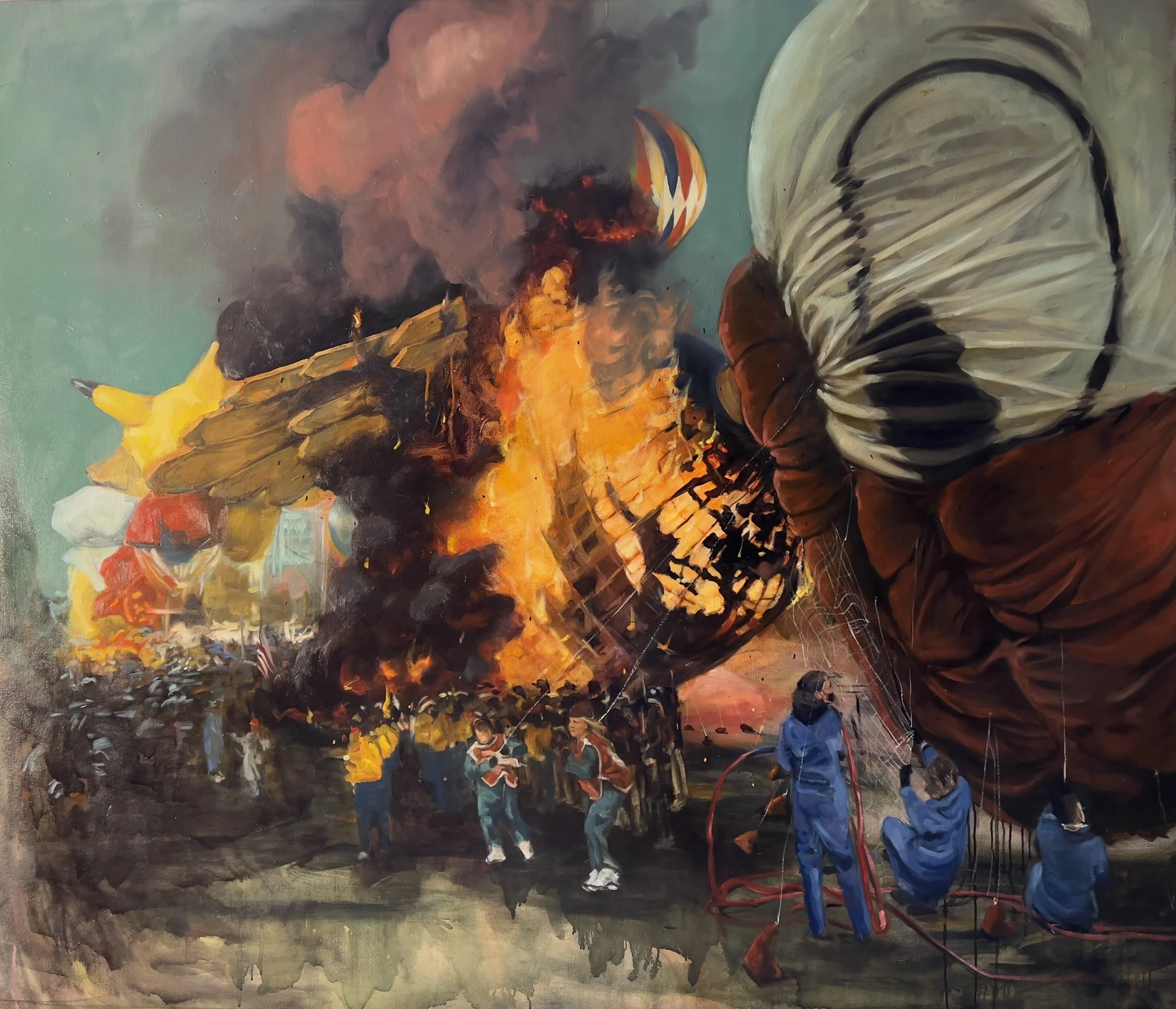 Deirdre White, And the Sun’s Gone Westward On the Run, 2024, oil on canvas, 56 x 65 in