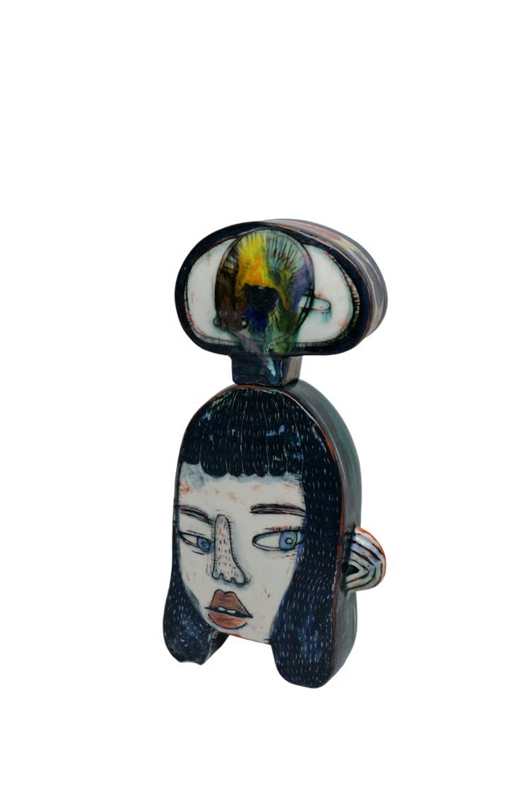 Kevin Snipes, Wha Cha Look'n At?, 2025, ceramic, 9.5 x  3 x 2 in
